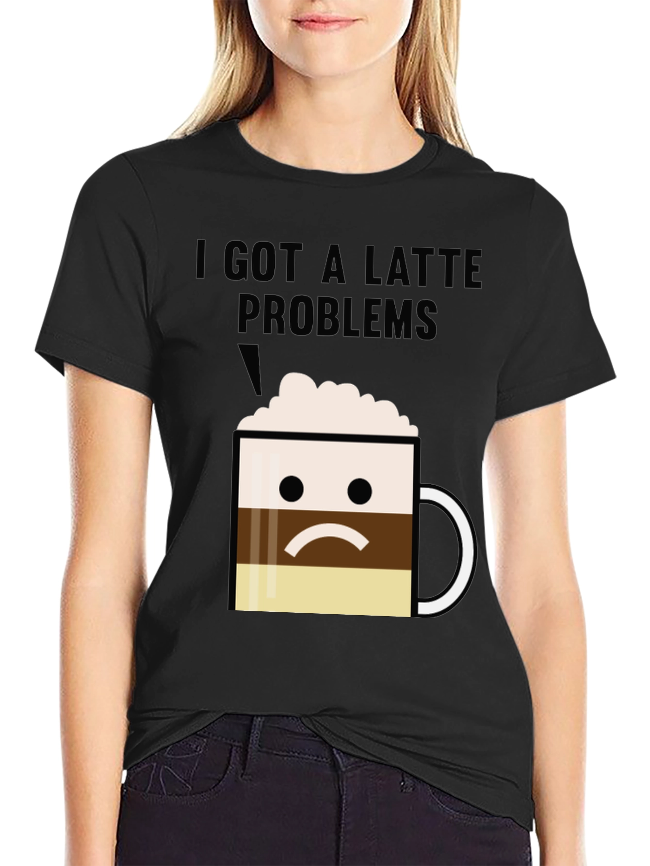 Latte Problems Graphic T-Shirt - Unisex Black Tee