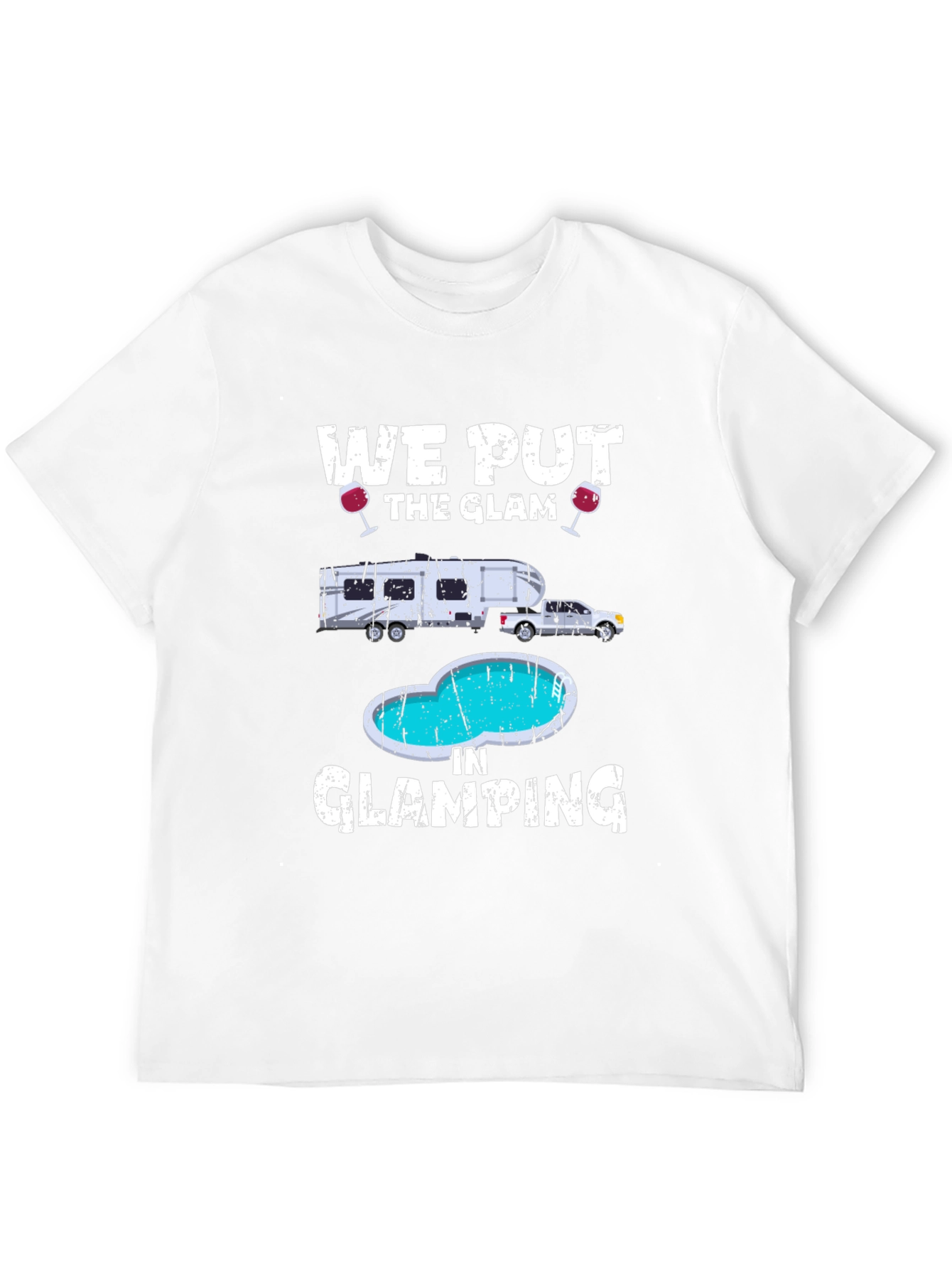 Glamorous Glamping T-Shirt: RV & Pool Design