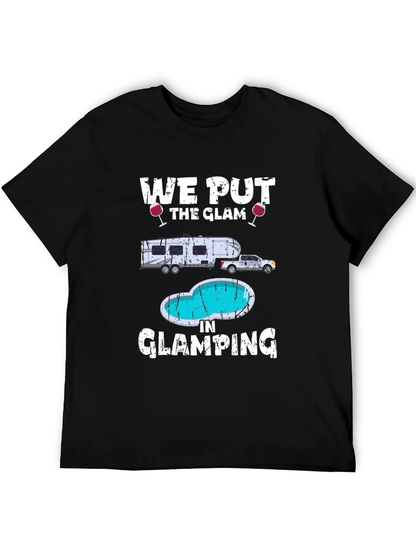 Glamorous Glamping T-Shirt: RV & Pool Design