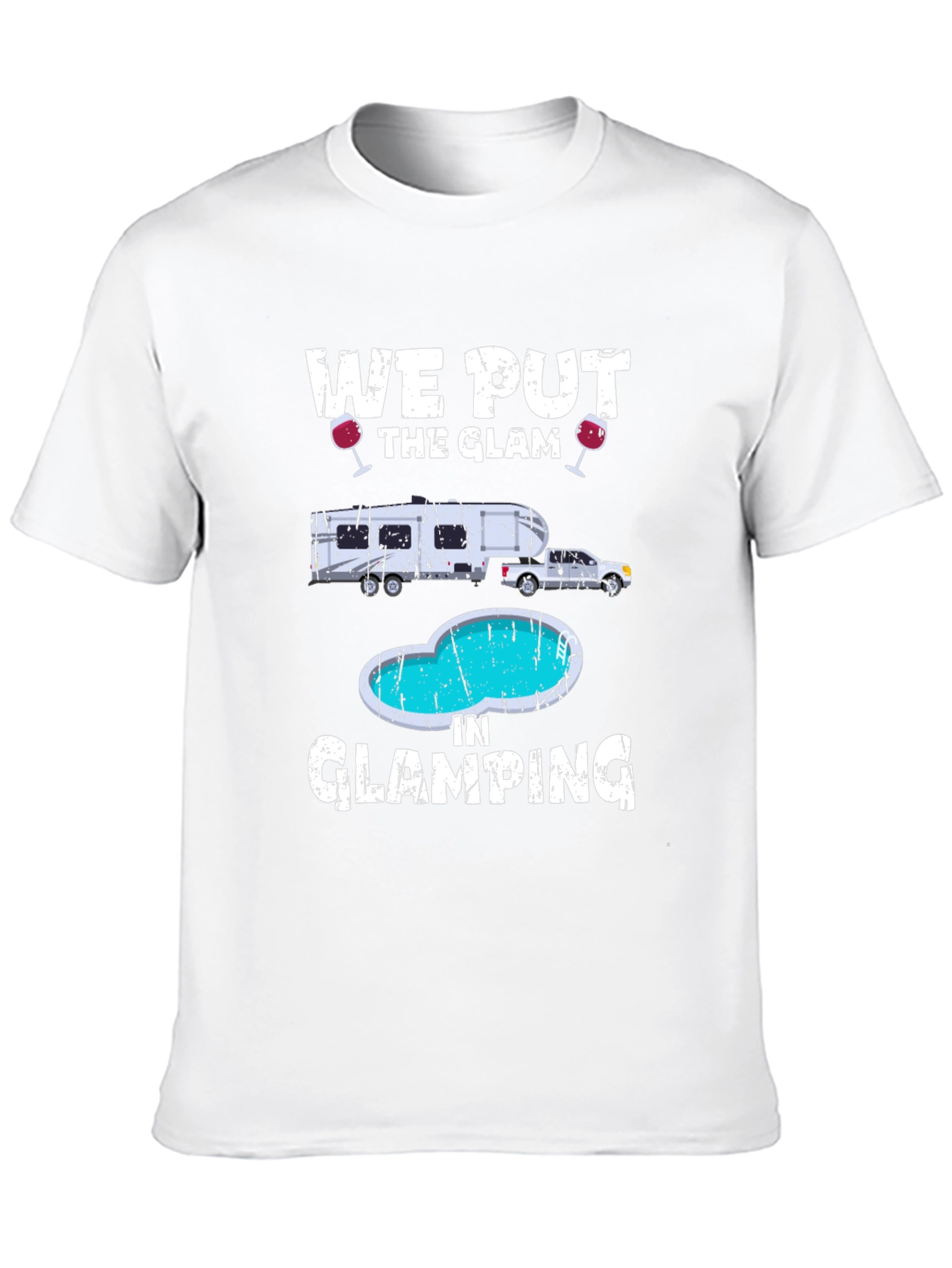 Glamorous Glamping T-Shirt: RV & Pool Design
