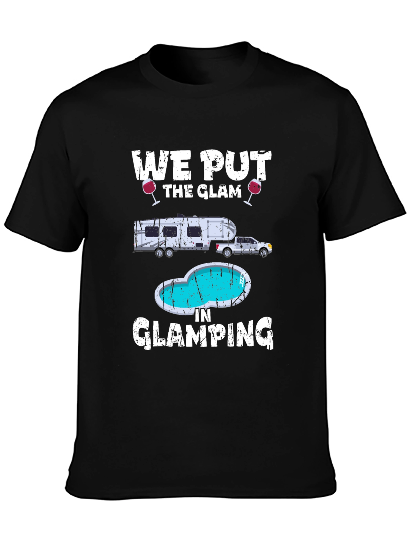 Glamorous Glamping T-Shirt: RV & Pool Design