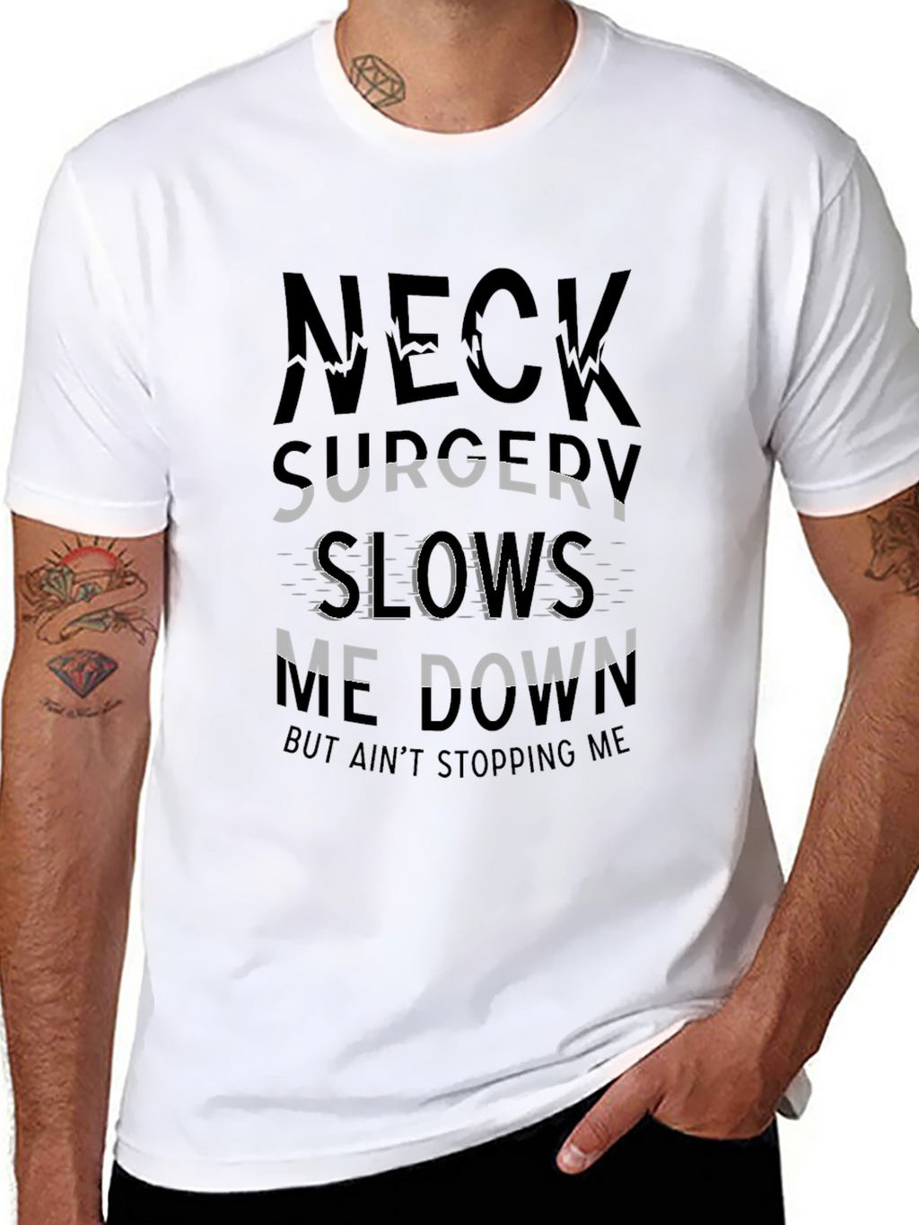 Neck Surgery Graphic Tee - Mens Black T-Shirt