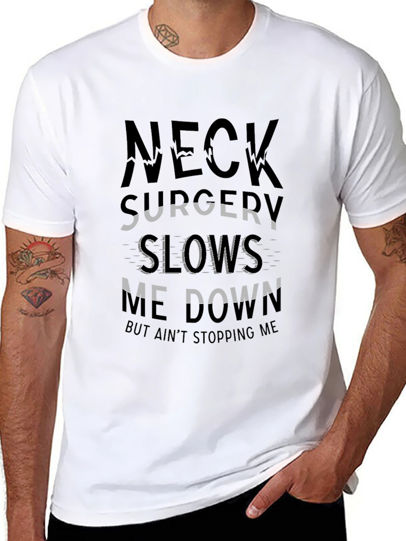 Neck Surgery Graphic Tee - Mens Black T-Shirt