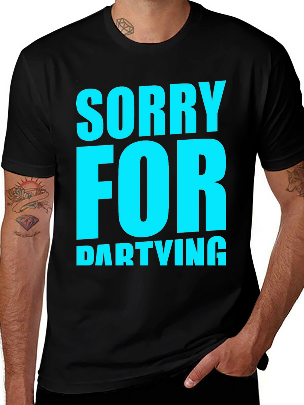 Sorry For Partying Black Graphic Tee