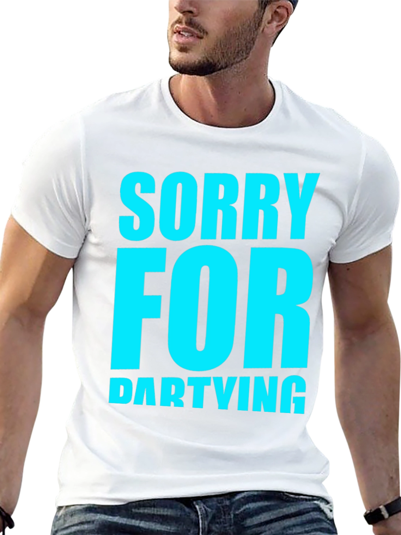 Sorry For Partying Black Graphic Tee