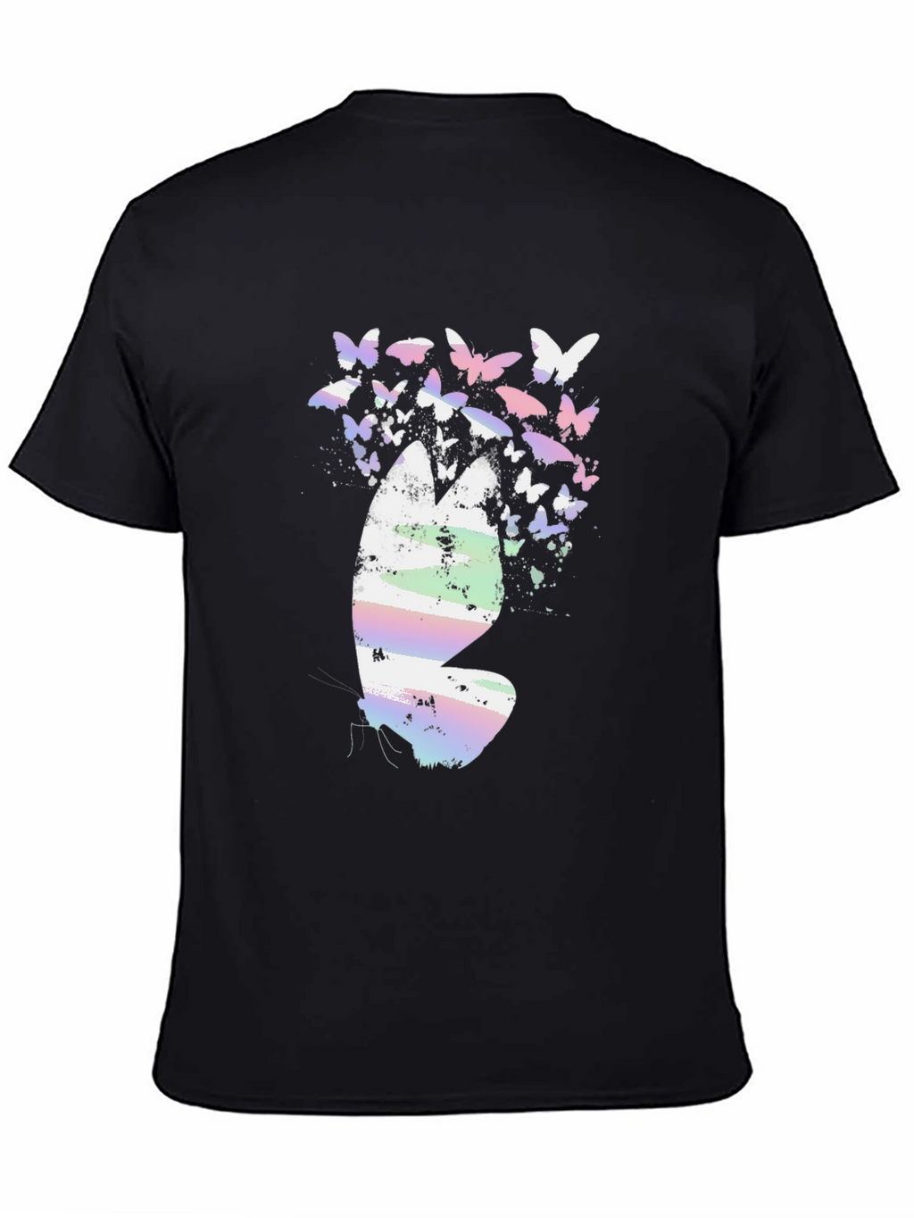 Butterfly Graphic Print Black T-Shirt