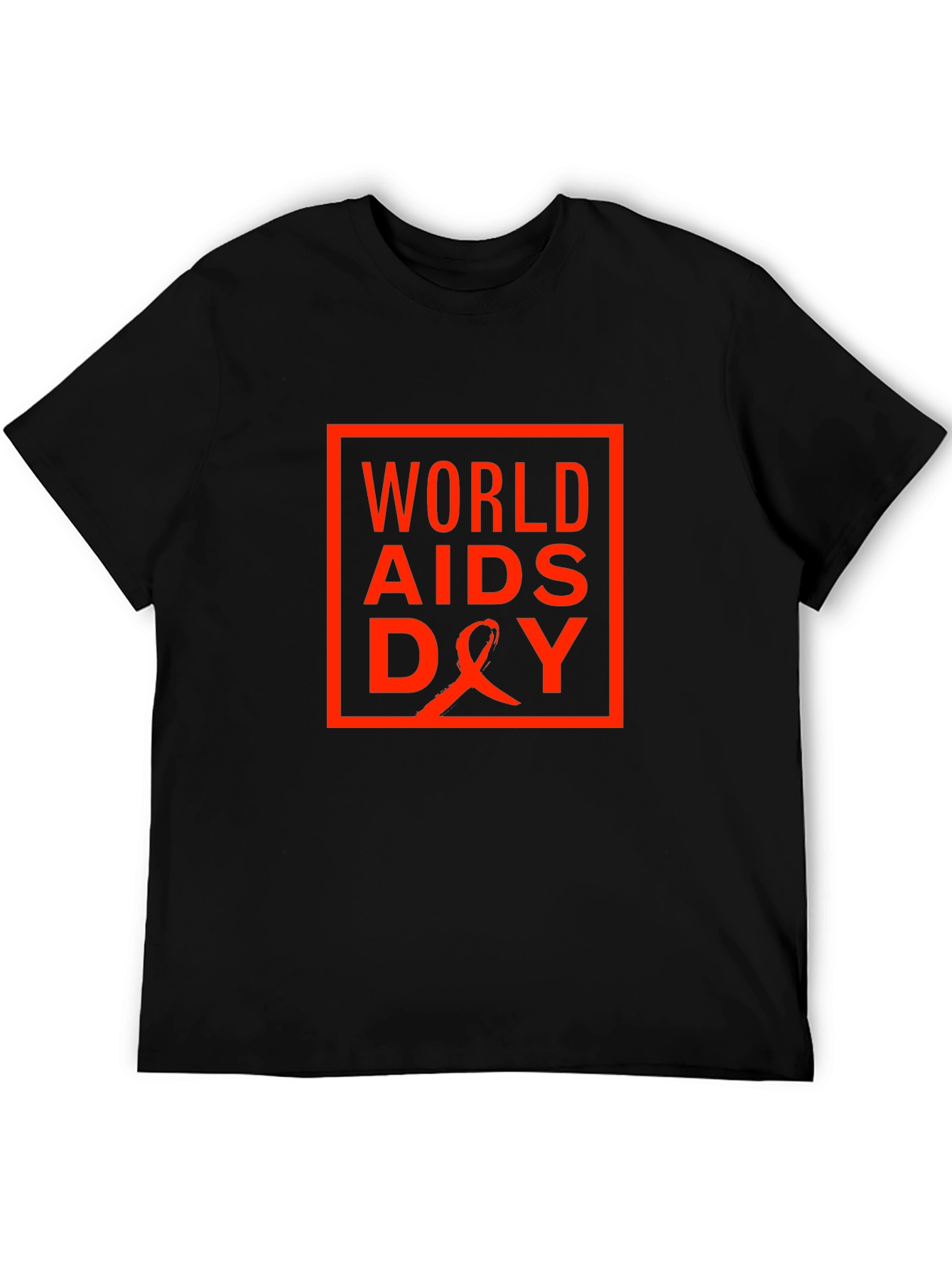 World Aids Day T-Shirt - Black Cotton Blend
