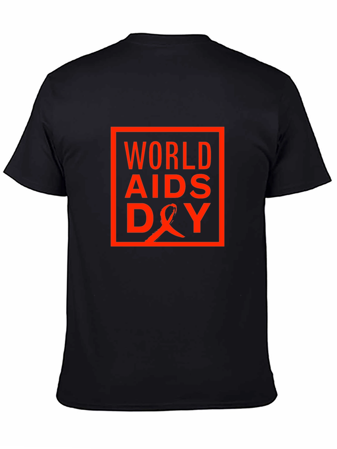 World Aids Day T-Shirt - Black Cotton Blend