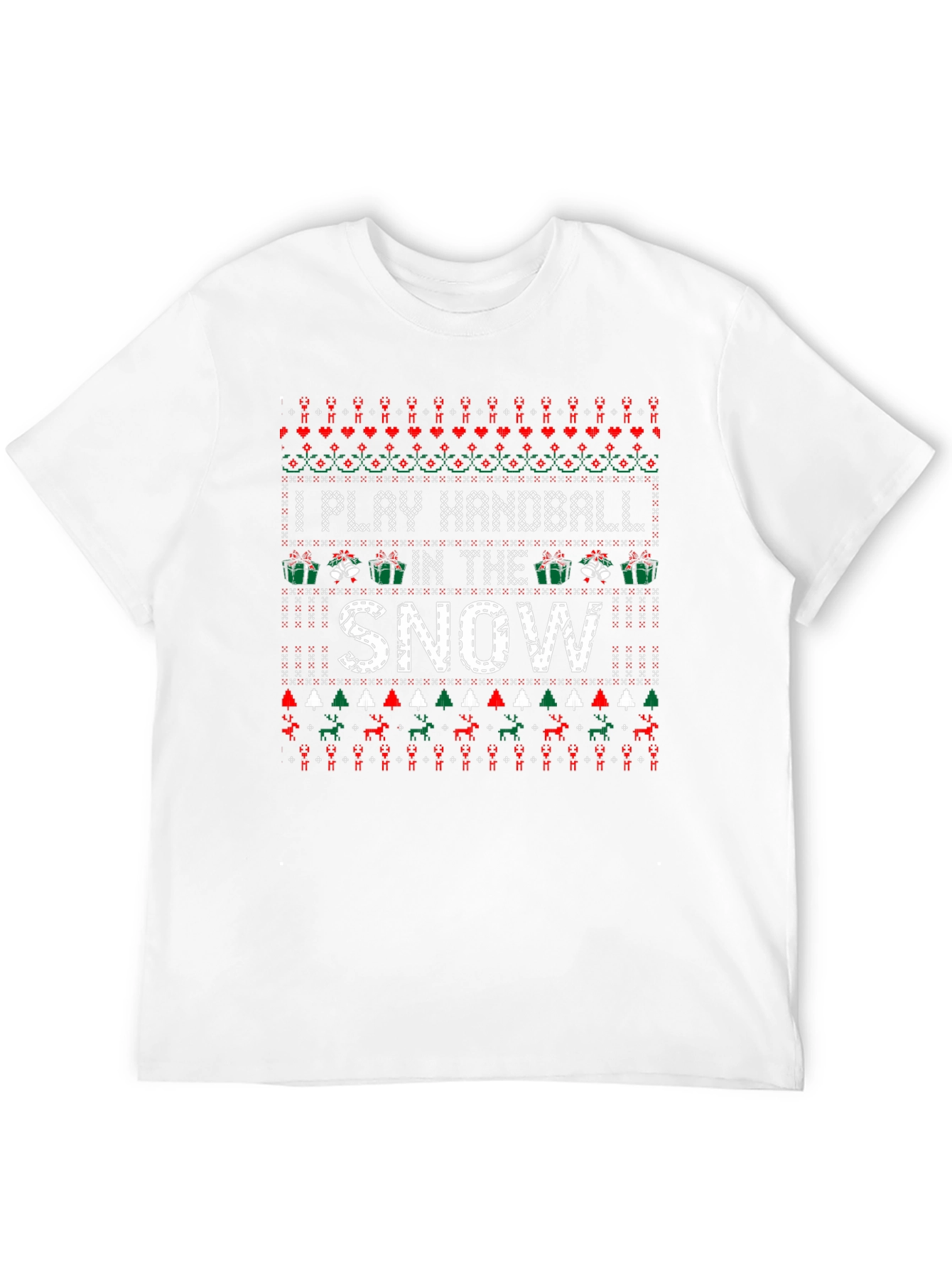 I Play Handball in the Snow Ugly Christmas T-Shirt