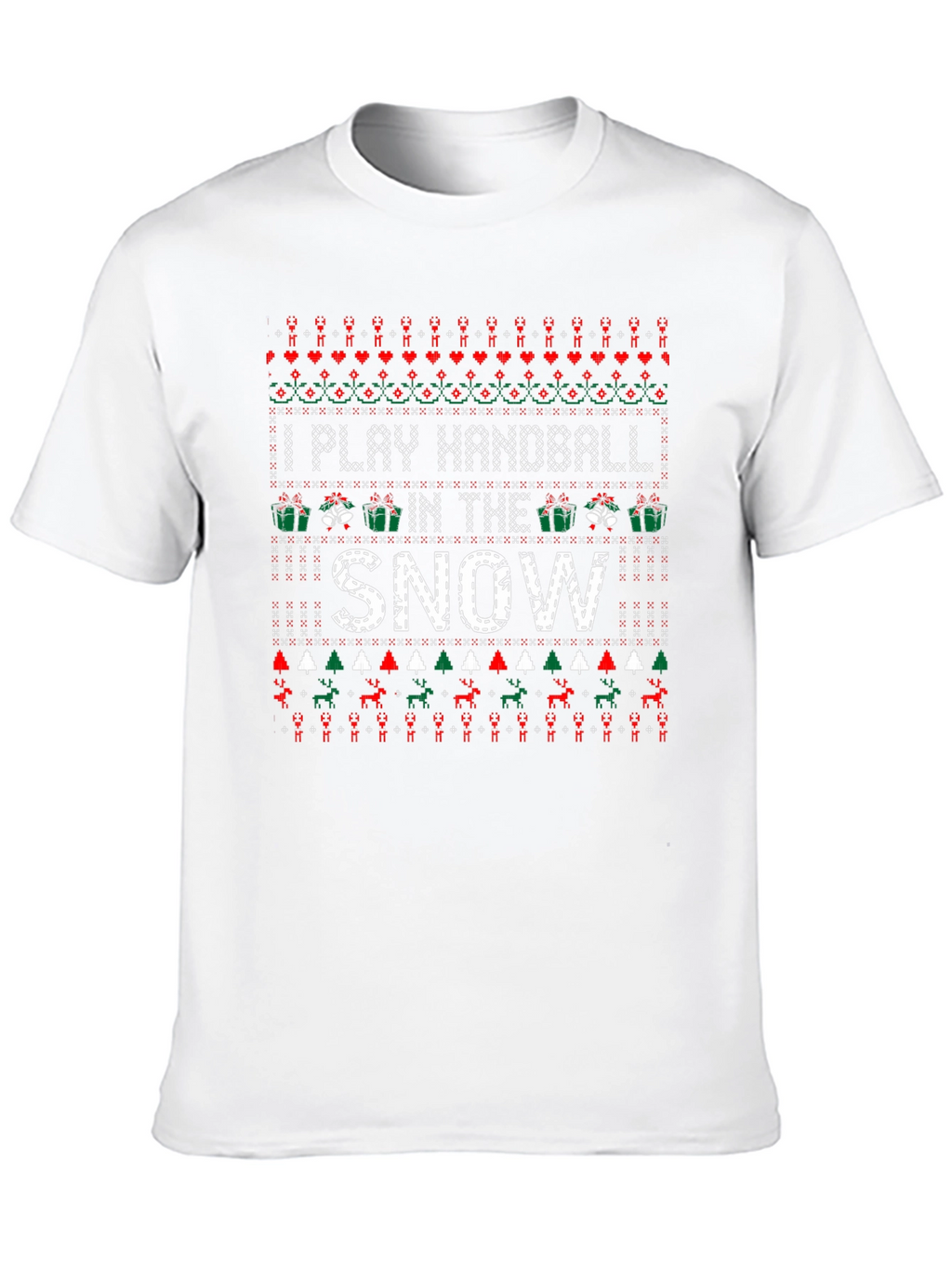 I Play Handball in the Snow Ugly Christmas T-Shirt