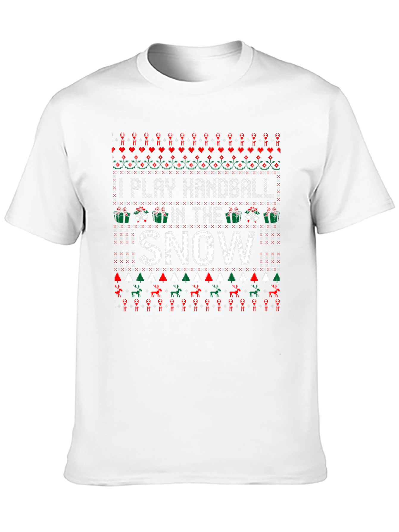 I Play Handball in the Snow Ugly Christmas T-Shirt