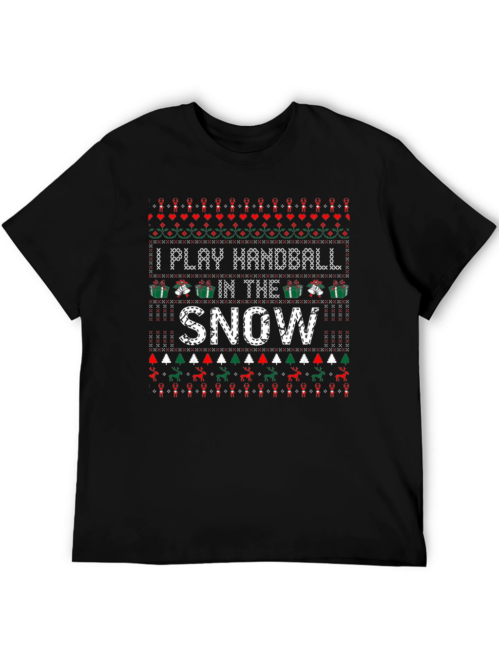 I Play Handball in the Snow Ugly Christmas T-Shirt