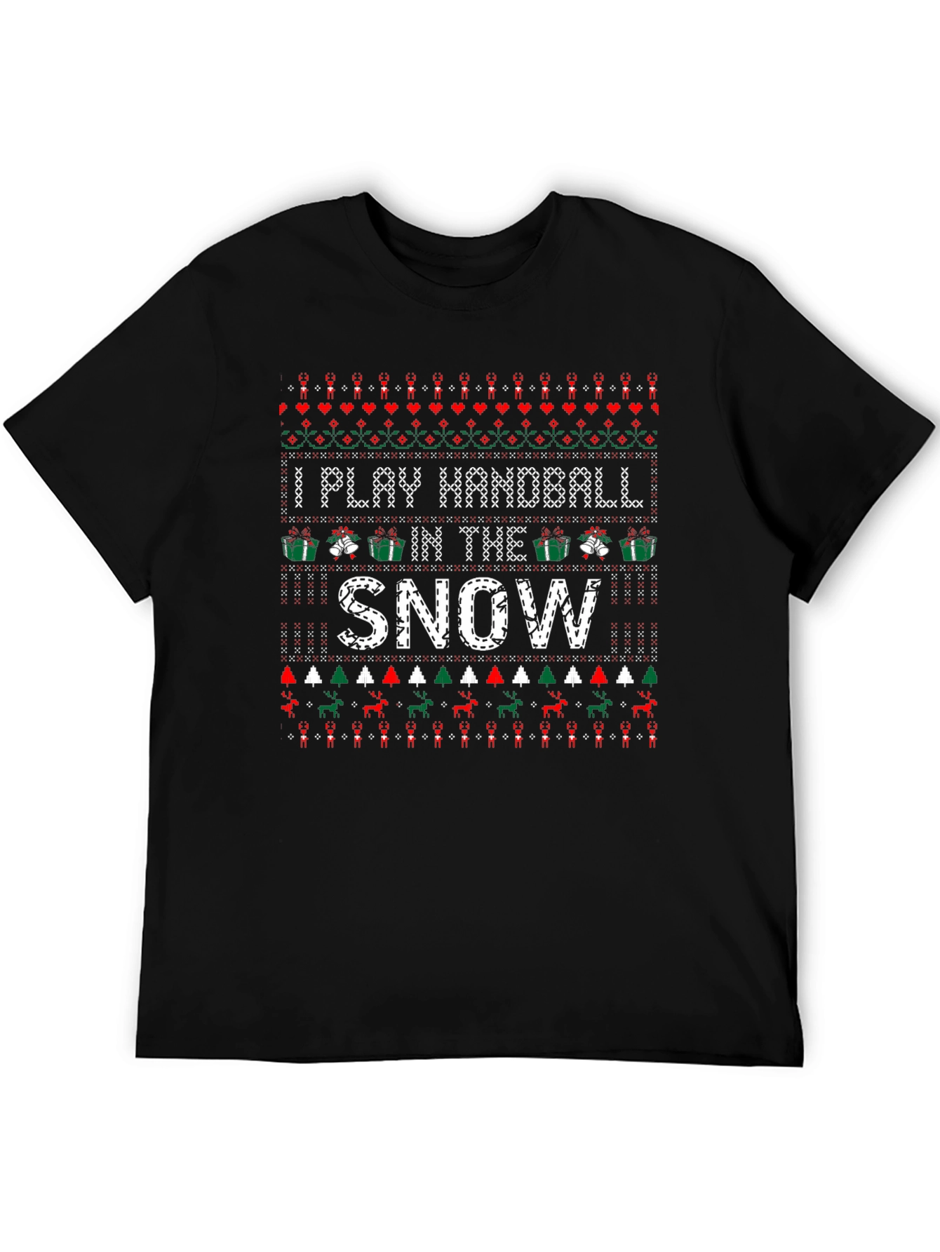 I Play Handball in the Snow Ugly Christmas T-Shirt