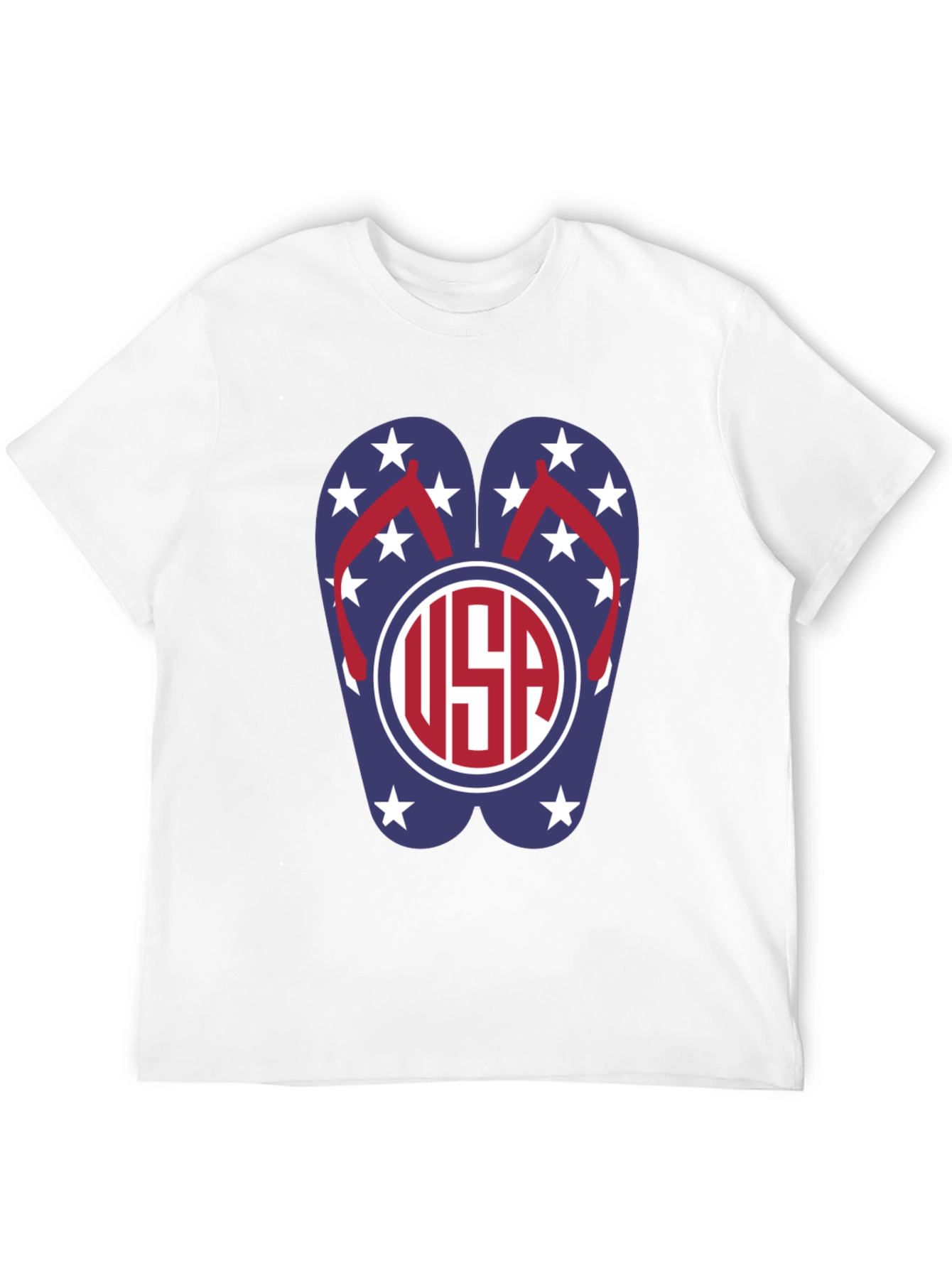 USA Flip Flop Graphic T-Shirt - Patriotic Summer Wear