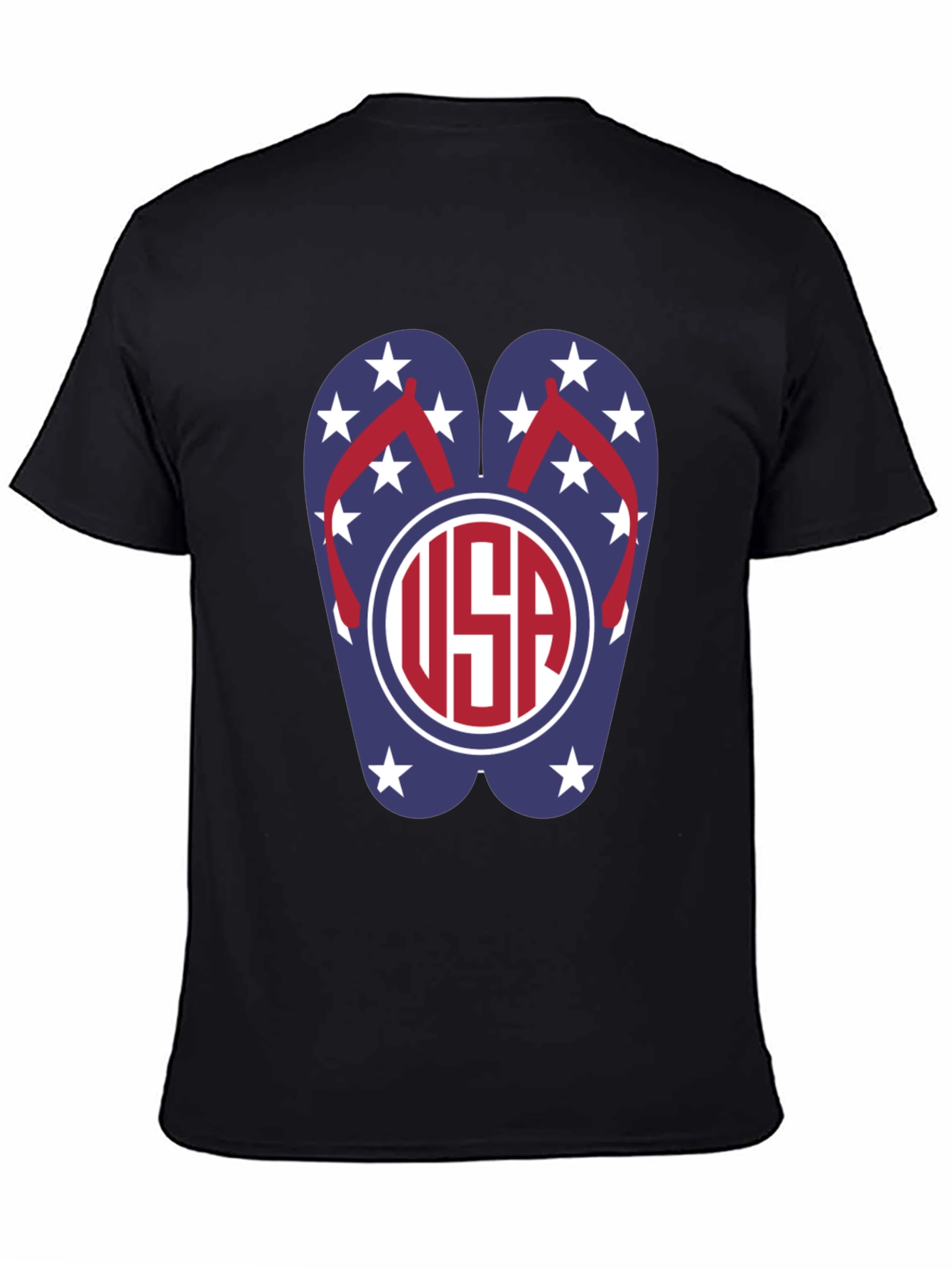 USA Flip Flop Graphic T-Shirt - Patriotic Summer Wear