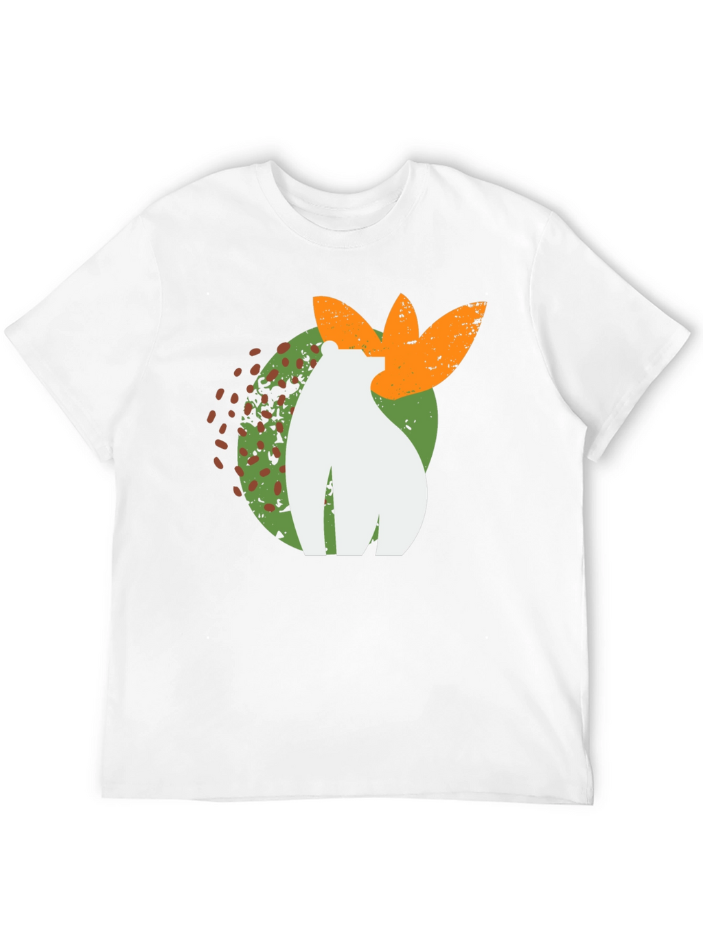 Abstract Bear Graphic Tee - Black Cotton Blend