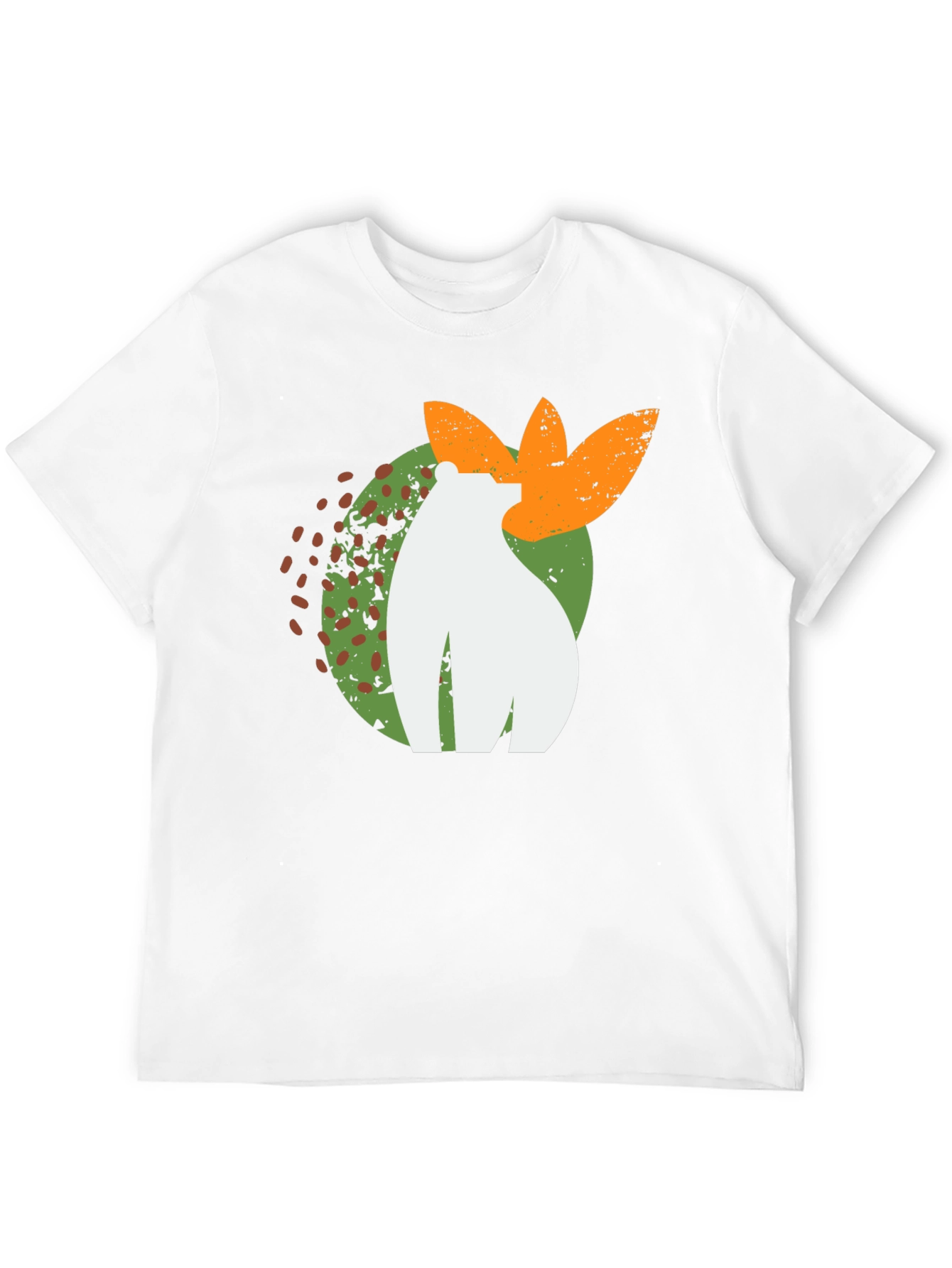 Abstract Bear Graphic Tee - Black Cotton Blend