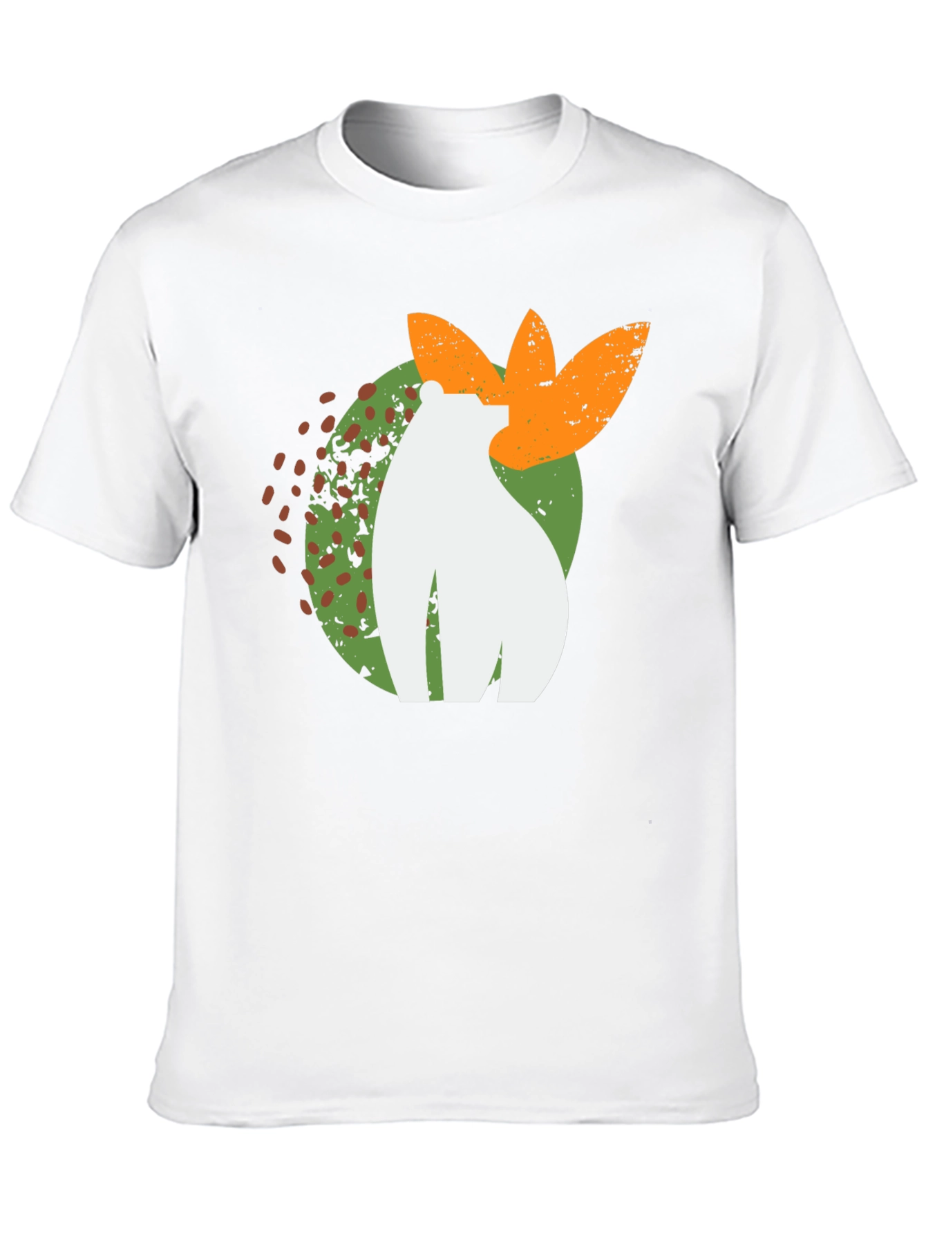 Abstract Bear Graphic Tee - Black Cotton Blend