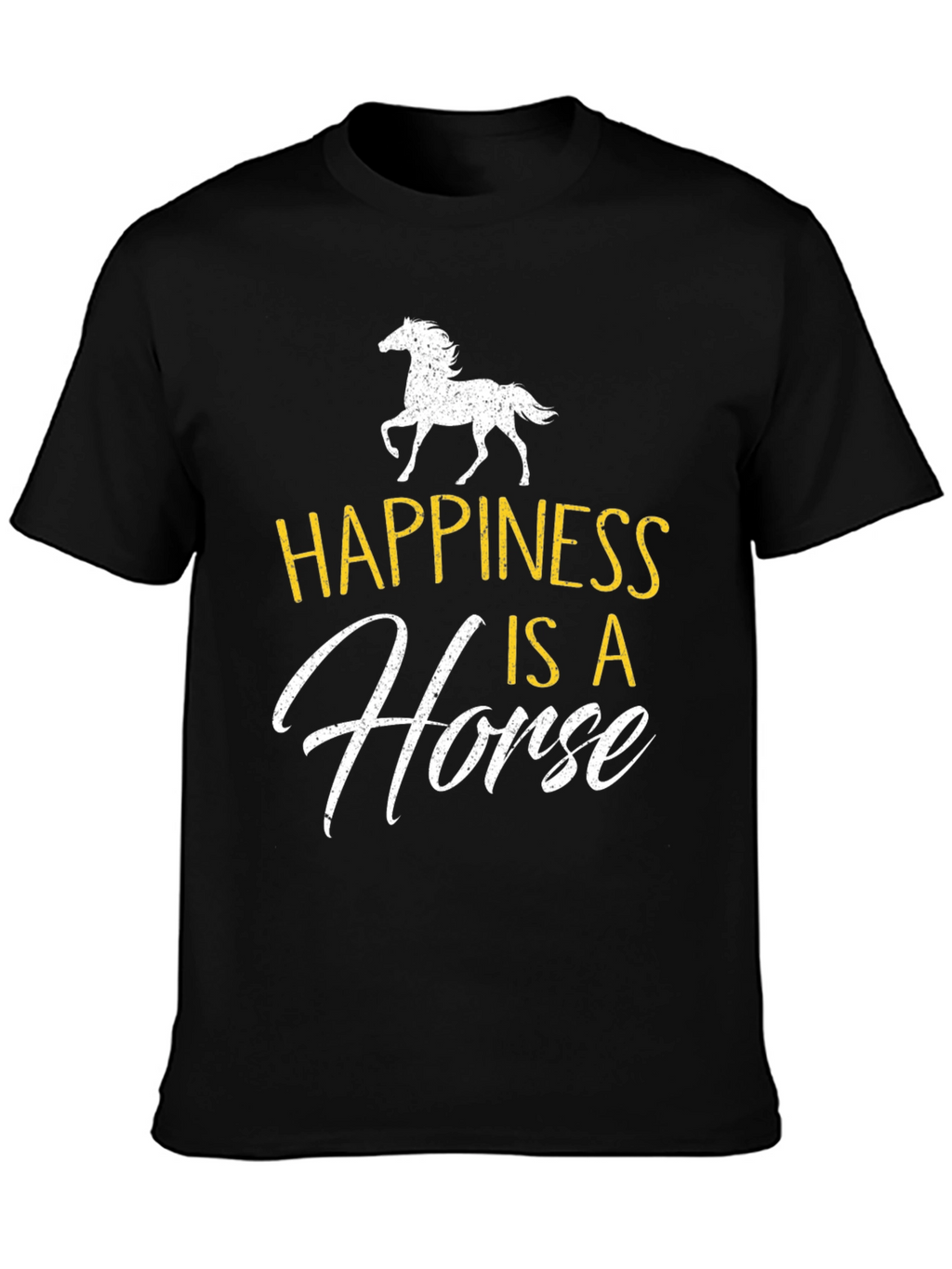 Happiness is a Horse Graphic Tee - Black