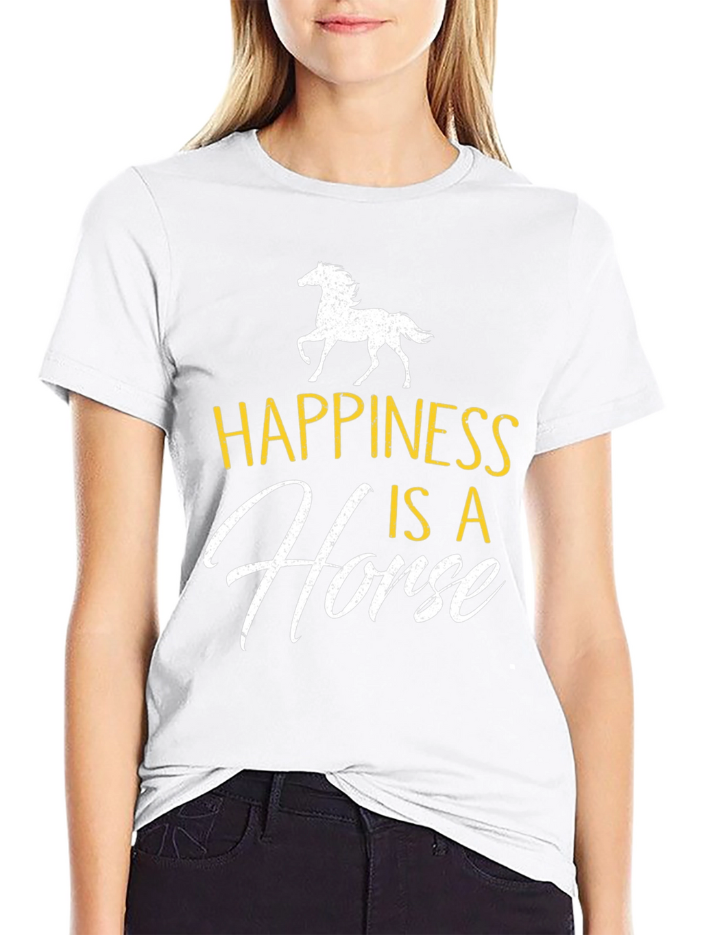 Happiness is a Horse Graphic Tee - Black