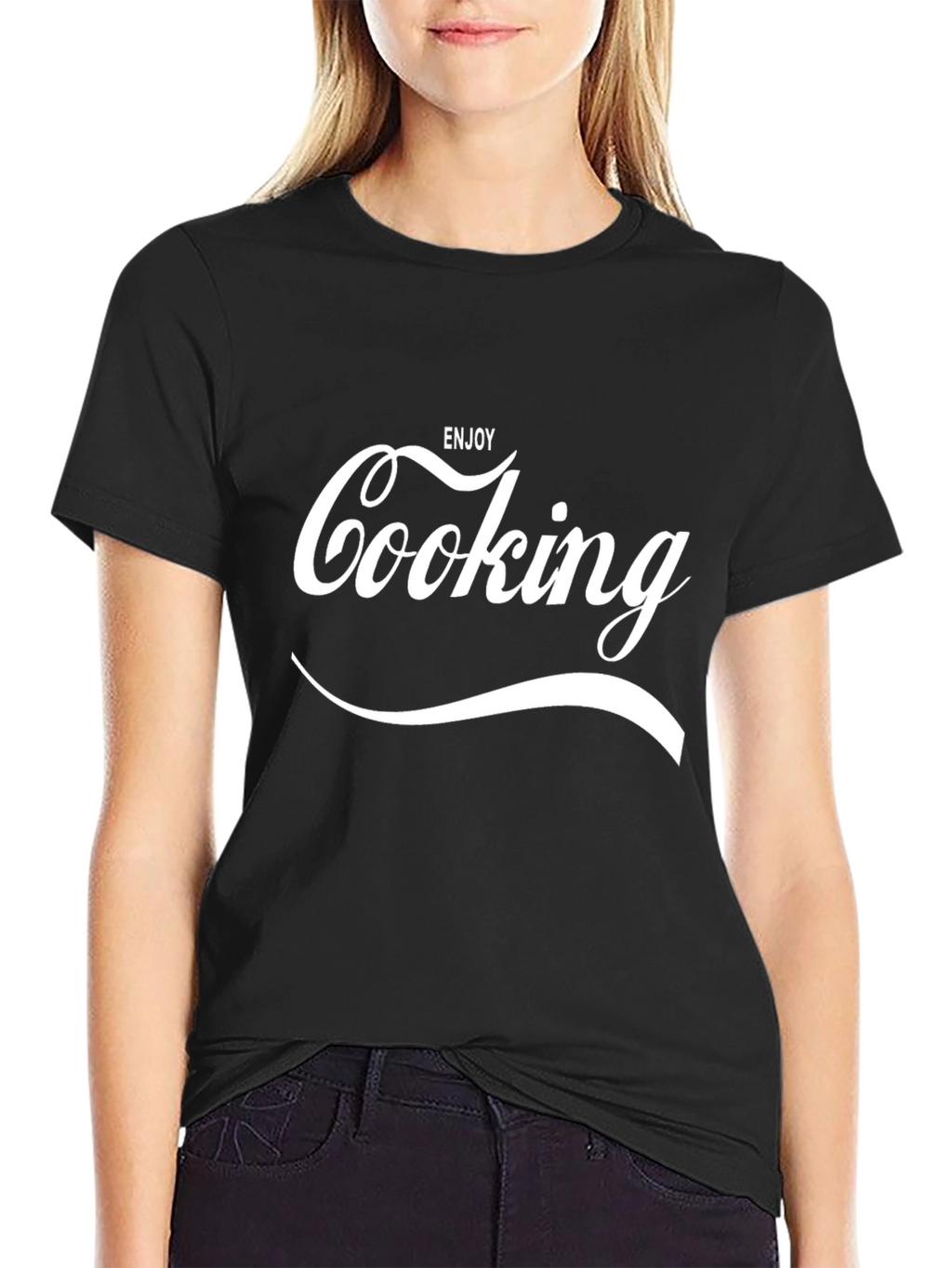 Enjoy Cooking Black Graphic T-Shirt