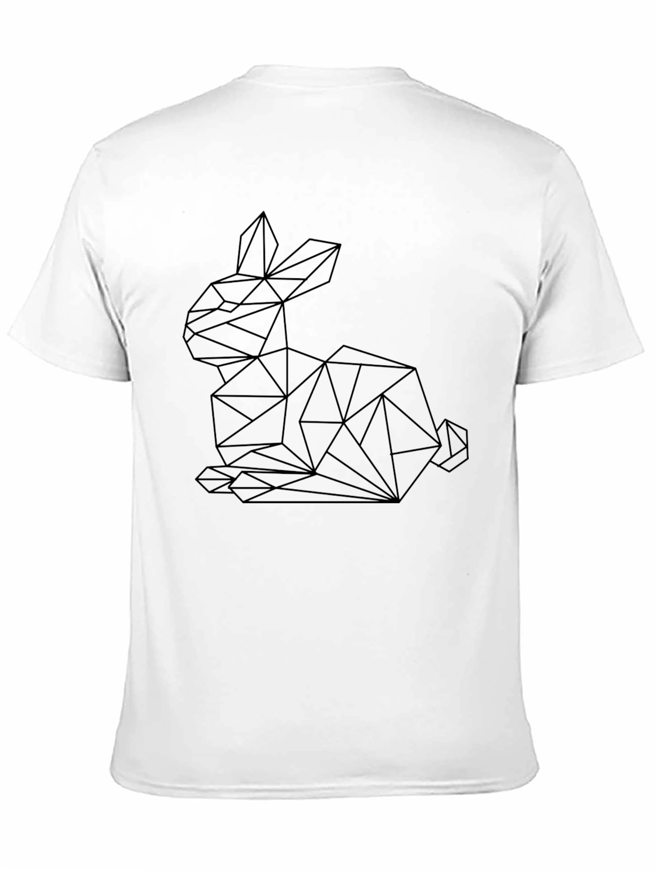 Geometric Rabbit Graphic Tee - Stylish Black T-Shirt