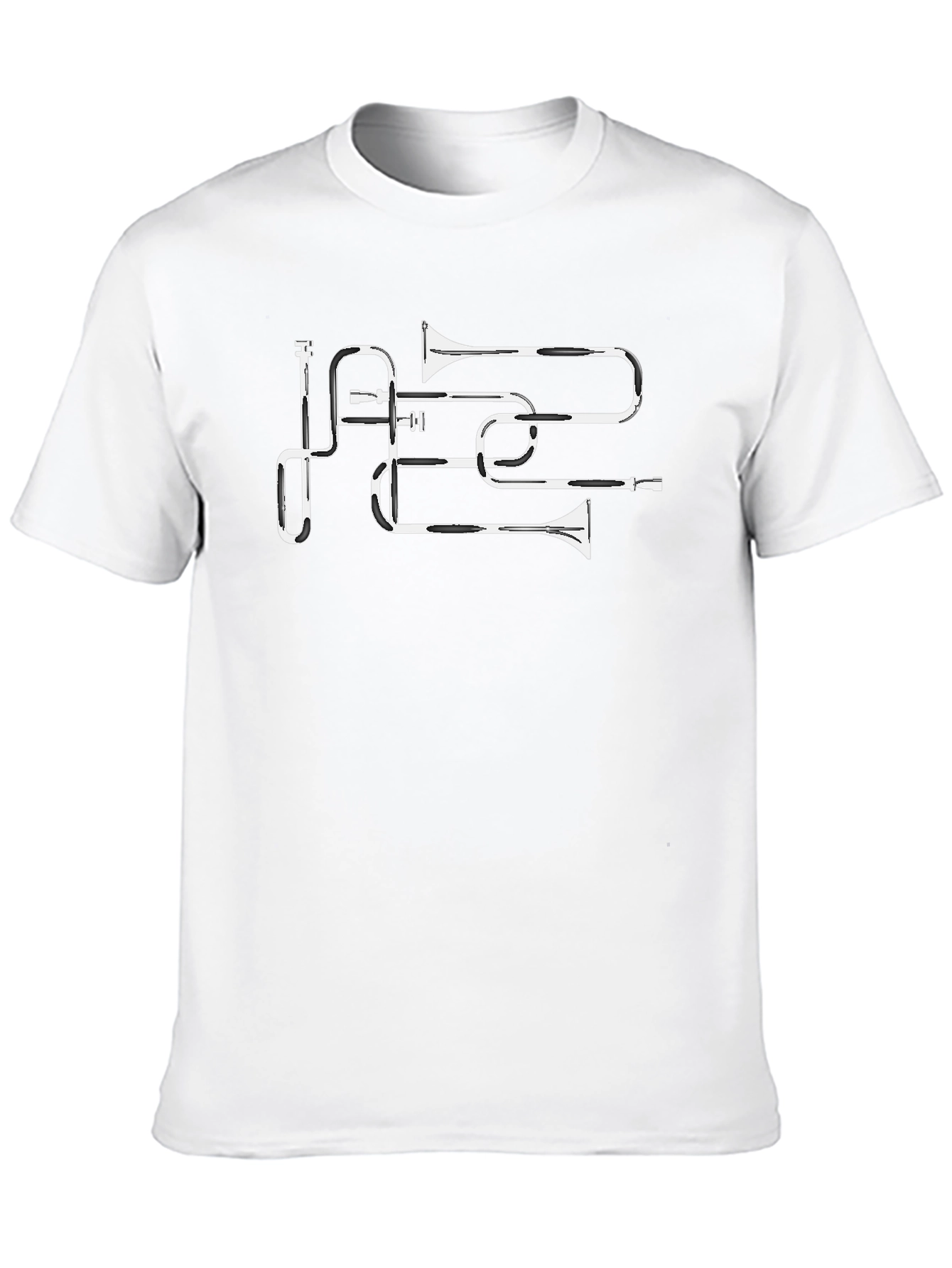 Trombone Art Tee - Music Lovers Black T-Shirt
