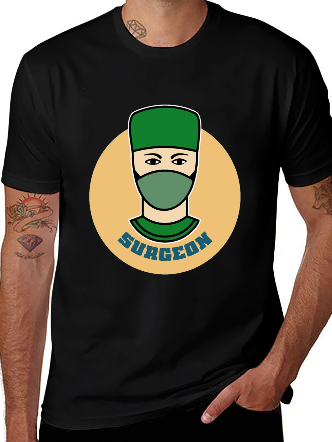 Surgeon Graphic Tee - Black Cotton T-Shirt