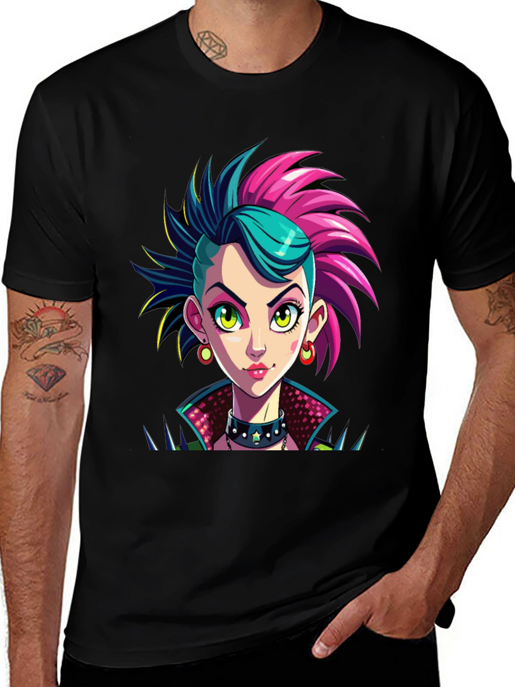 Punk Rock Girl Graphic T-Shirt