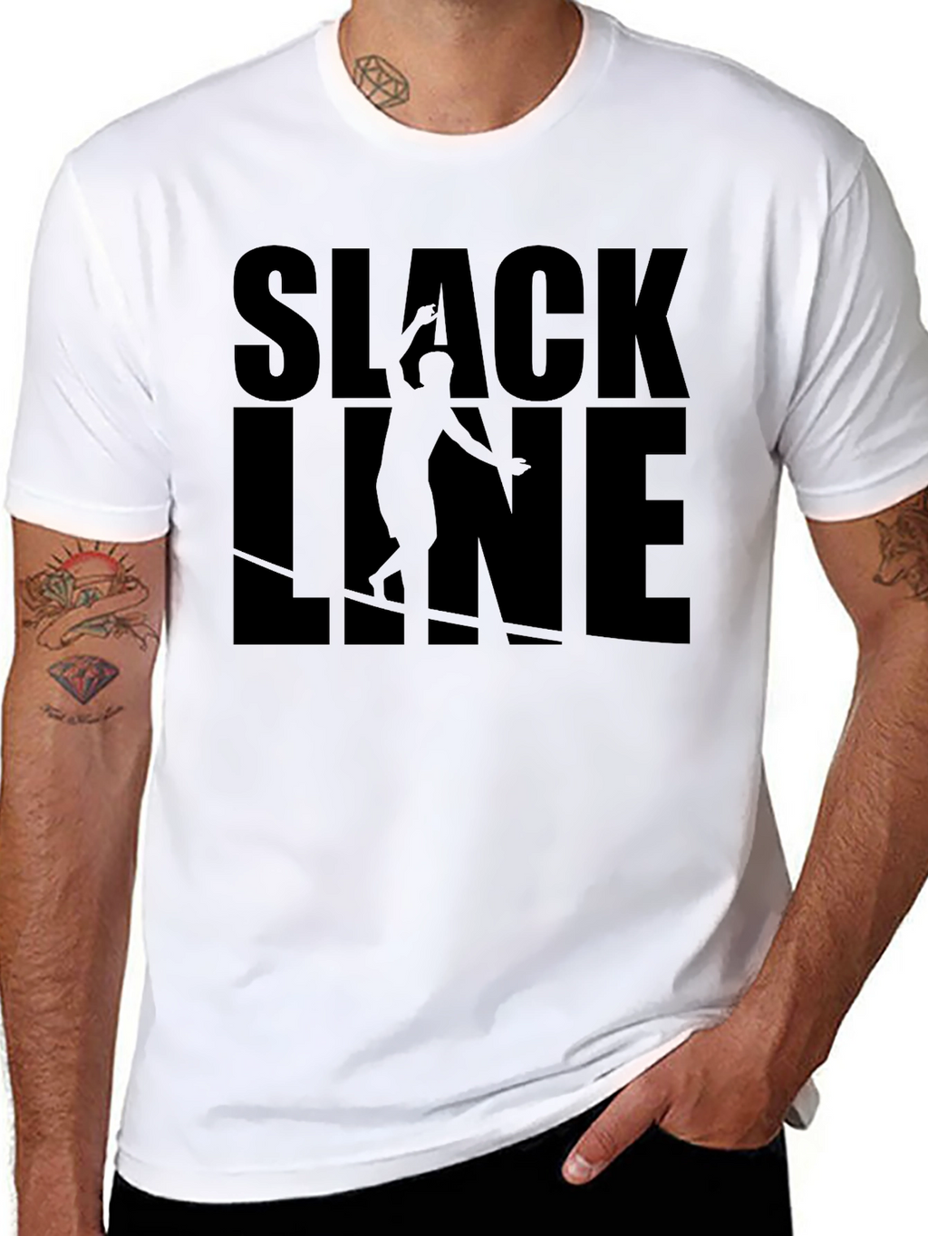 Slackline Graphic Tee - Black Cotton T-Shirt