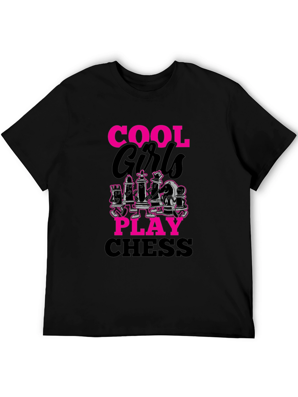 Cool Girls Play Chess T-Shirt Black