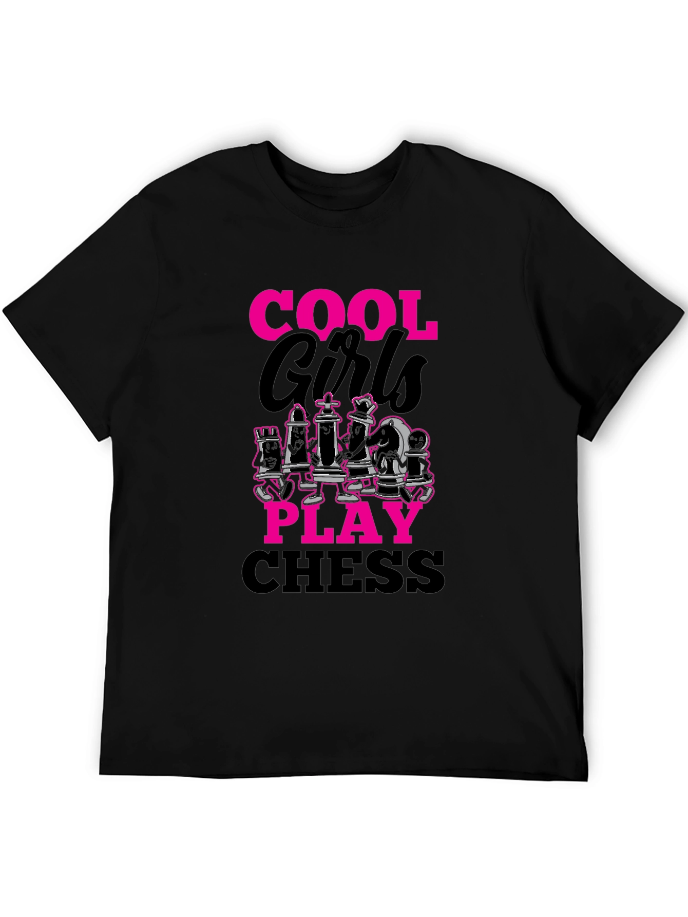 Cool Girls Play Chess T-Shirt Black