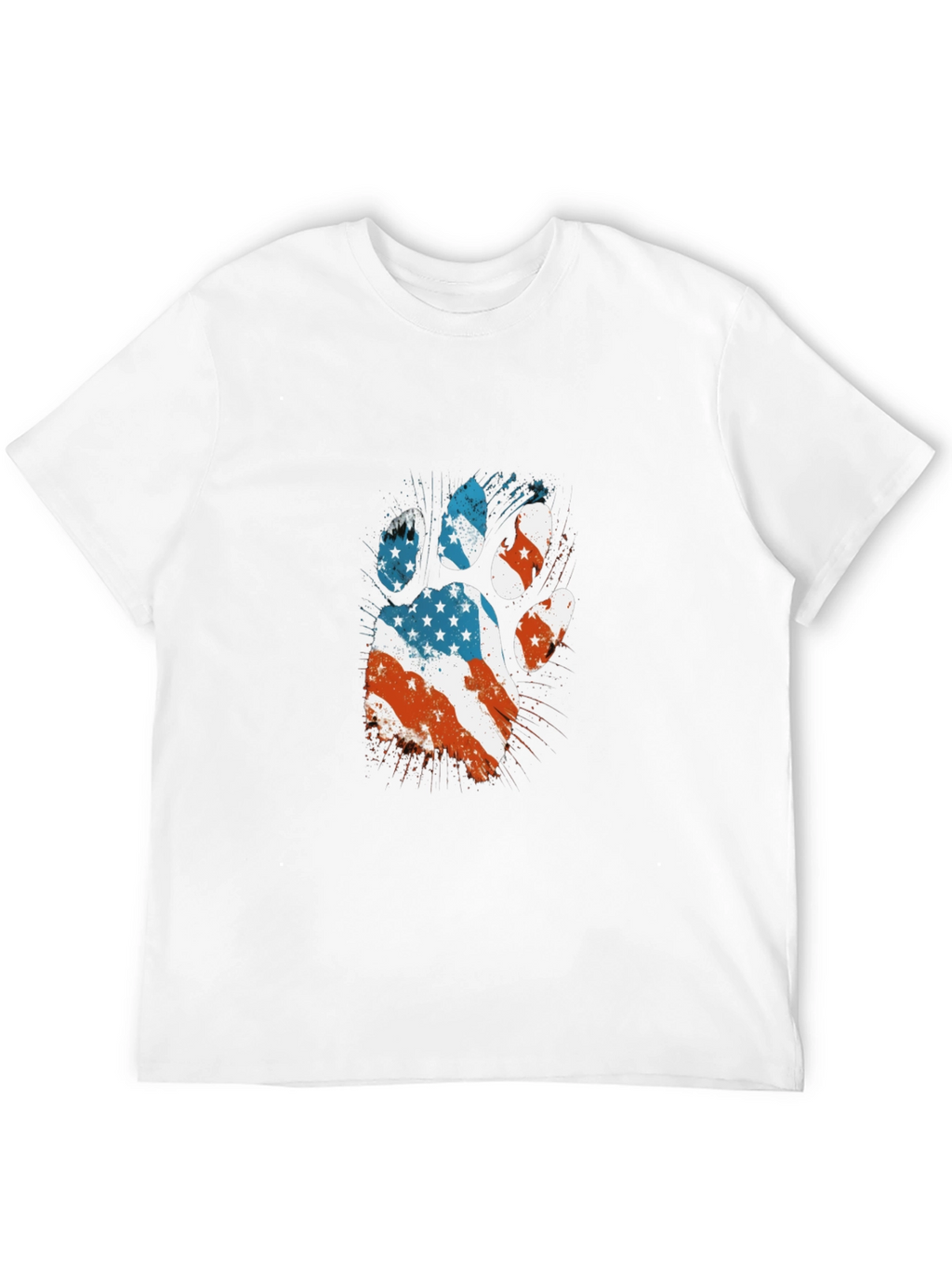 Patriotic Paw Print T-Shirt - USA Flag Design