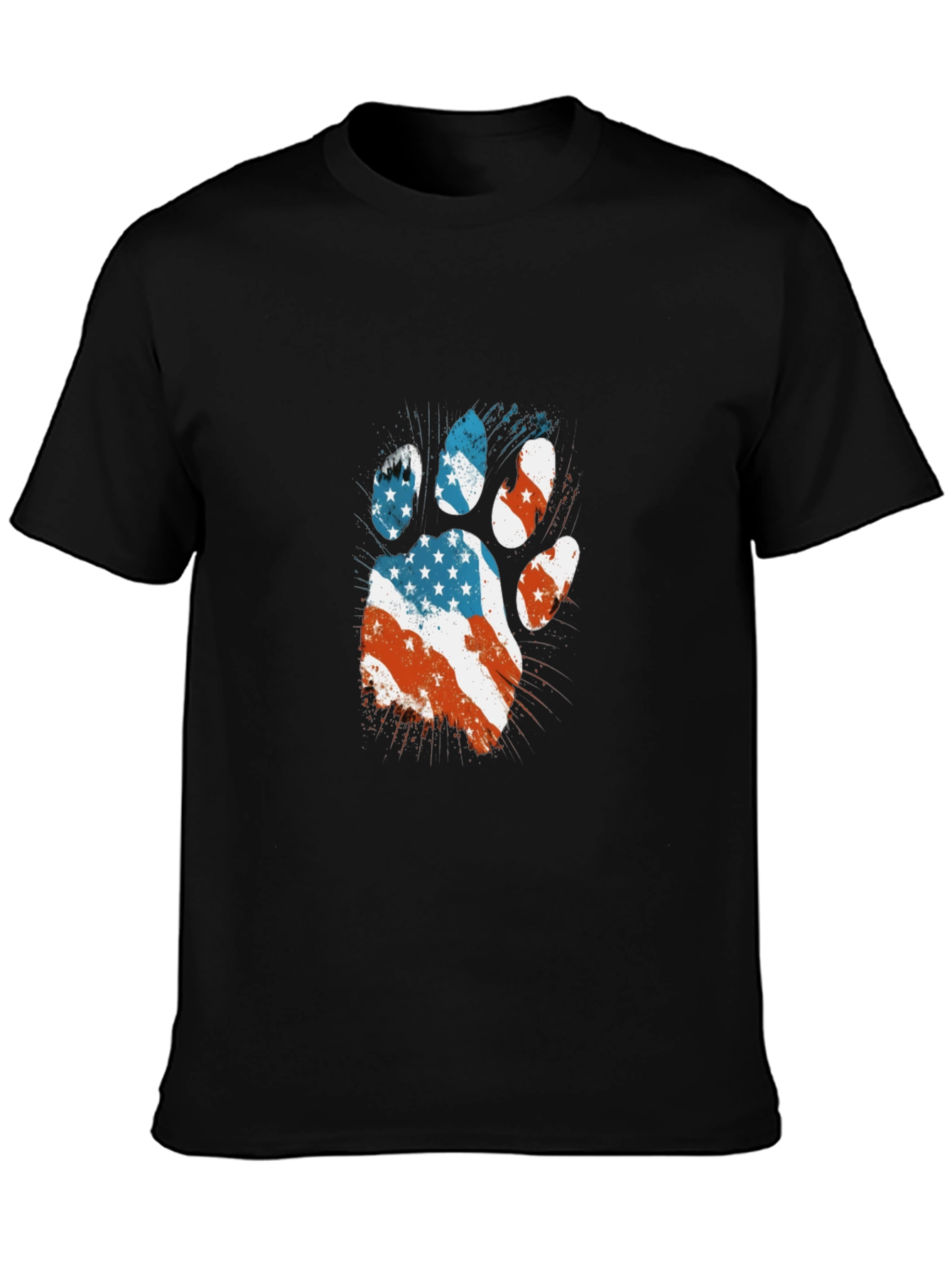 Patriotic Paw Print T-Shirt - USA Flag Design