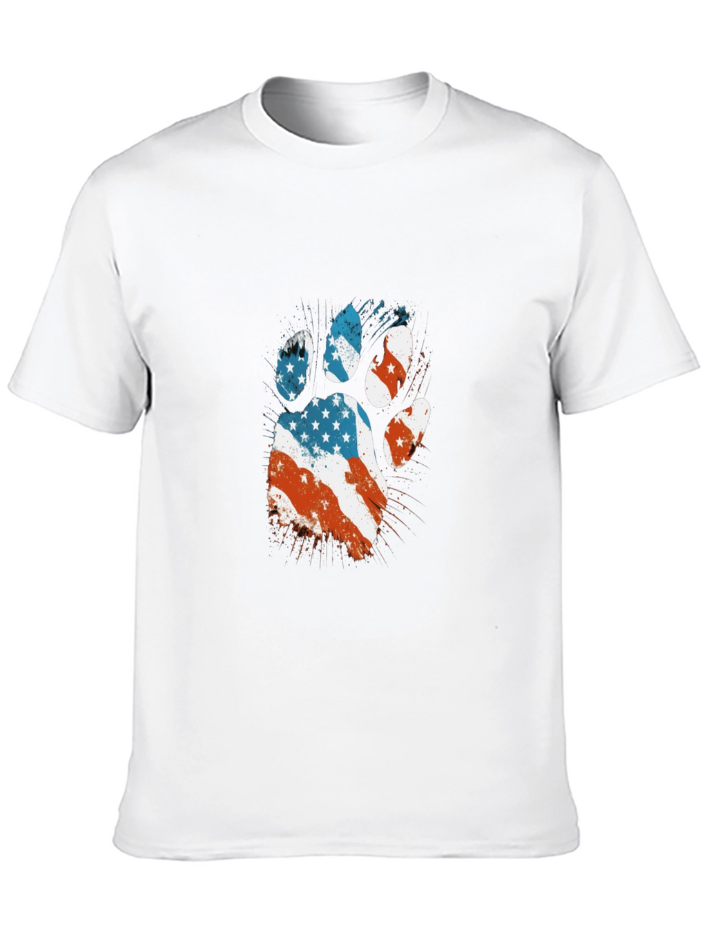Patriotic Paw Print T-Shirt - USA Flag Design