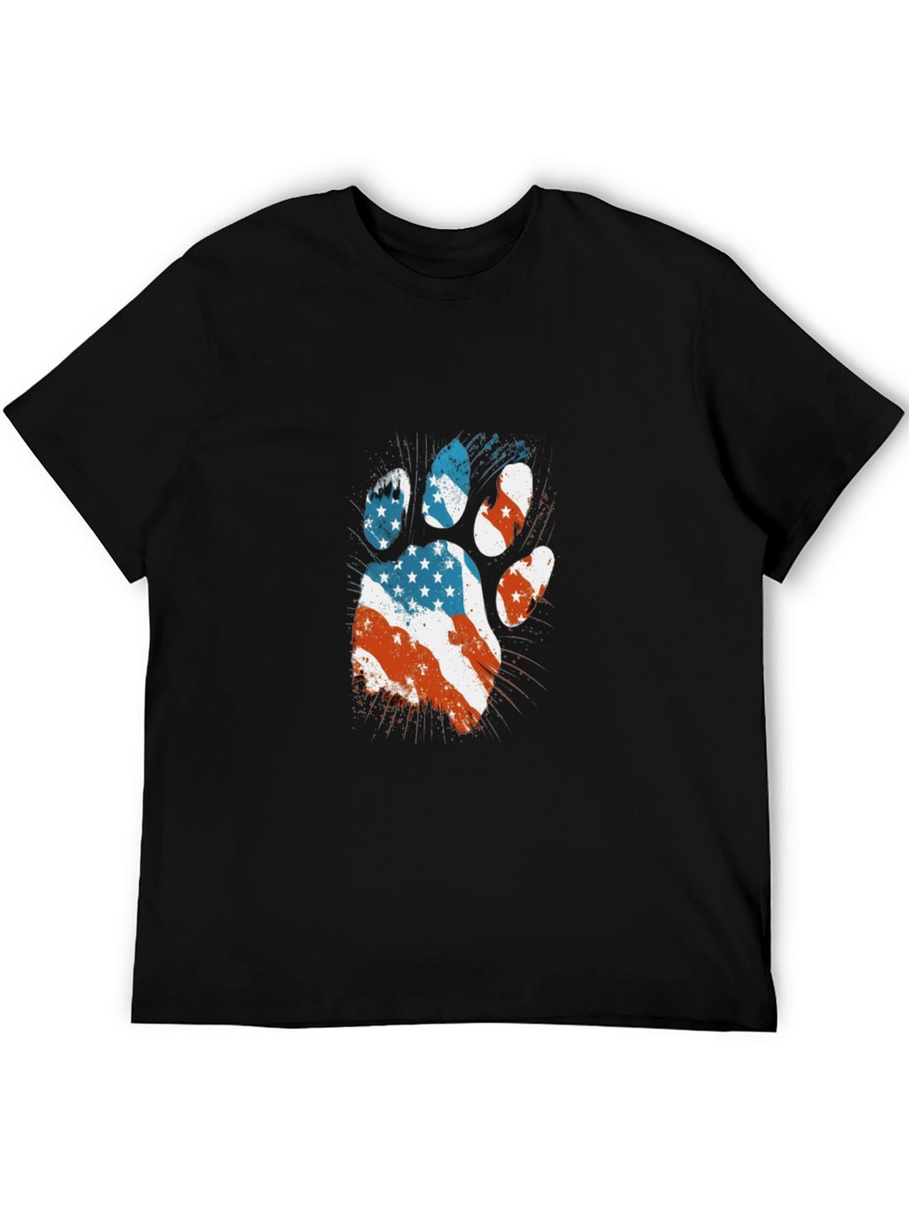 Patriotic Paw Print T-Shirt - USA Flag Design