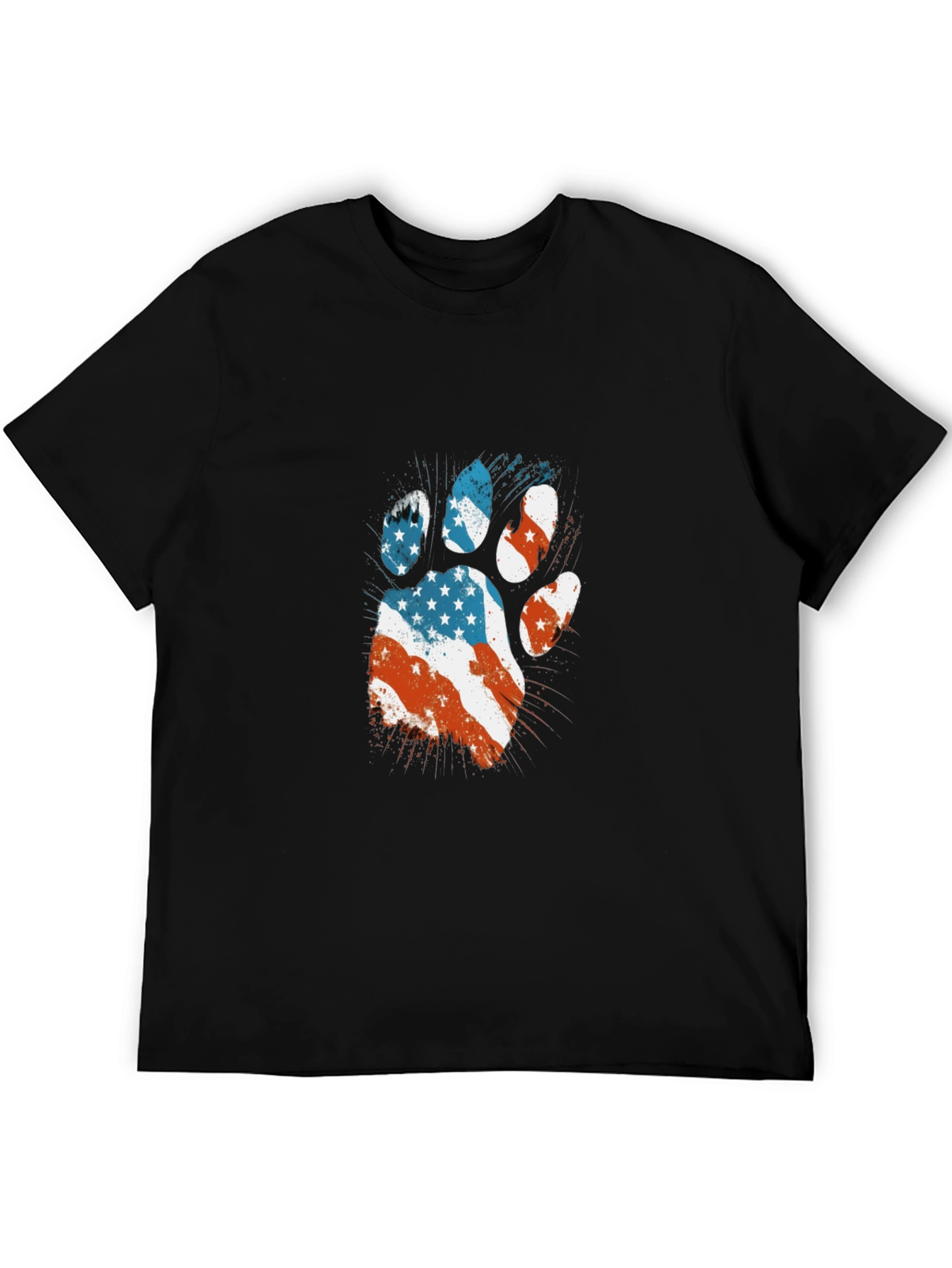 Patriotic Paw Print T-Shirt - USA Flag Design