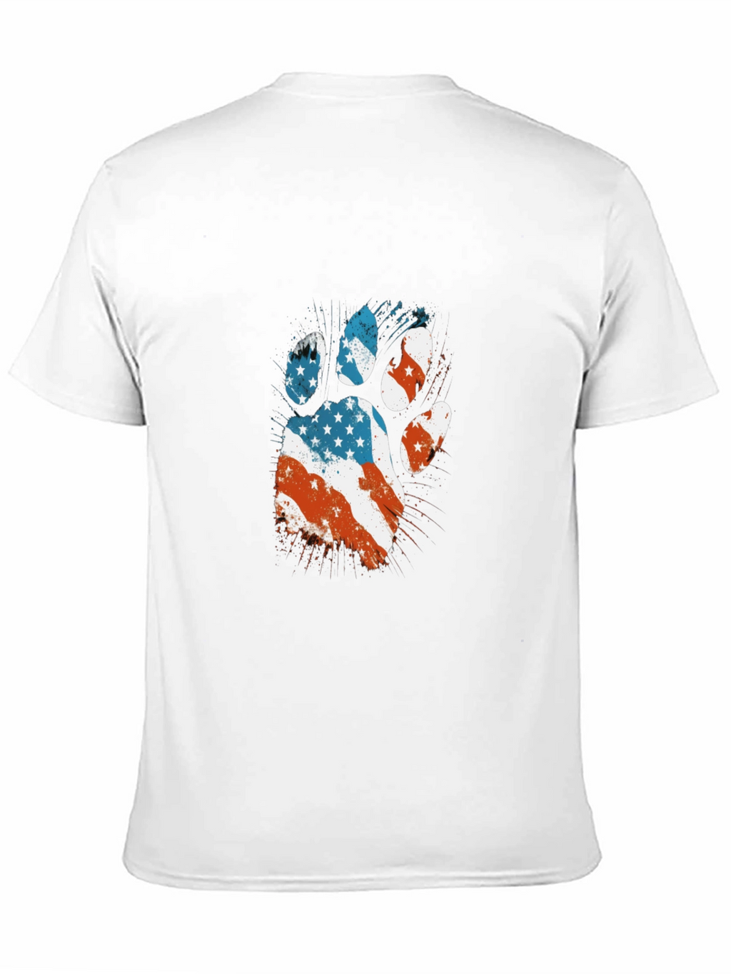 Patriotic Paw Print T-Shirt - USA Flag Design