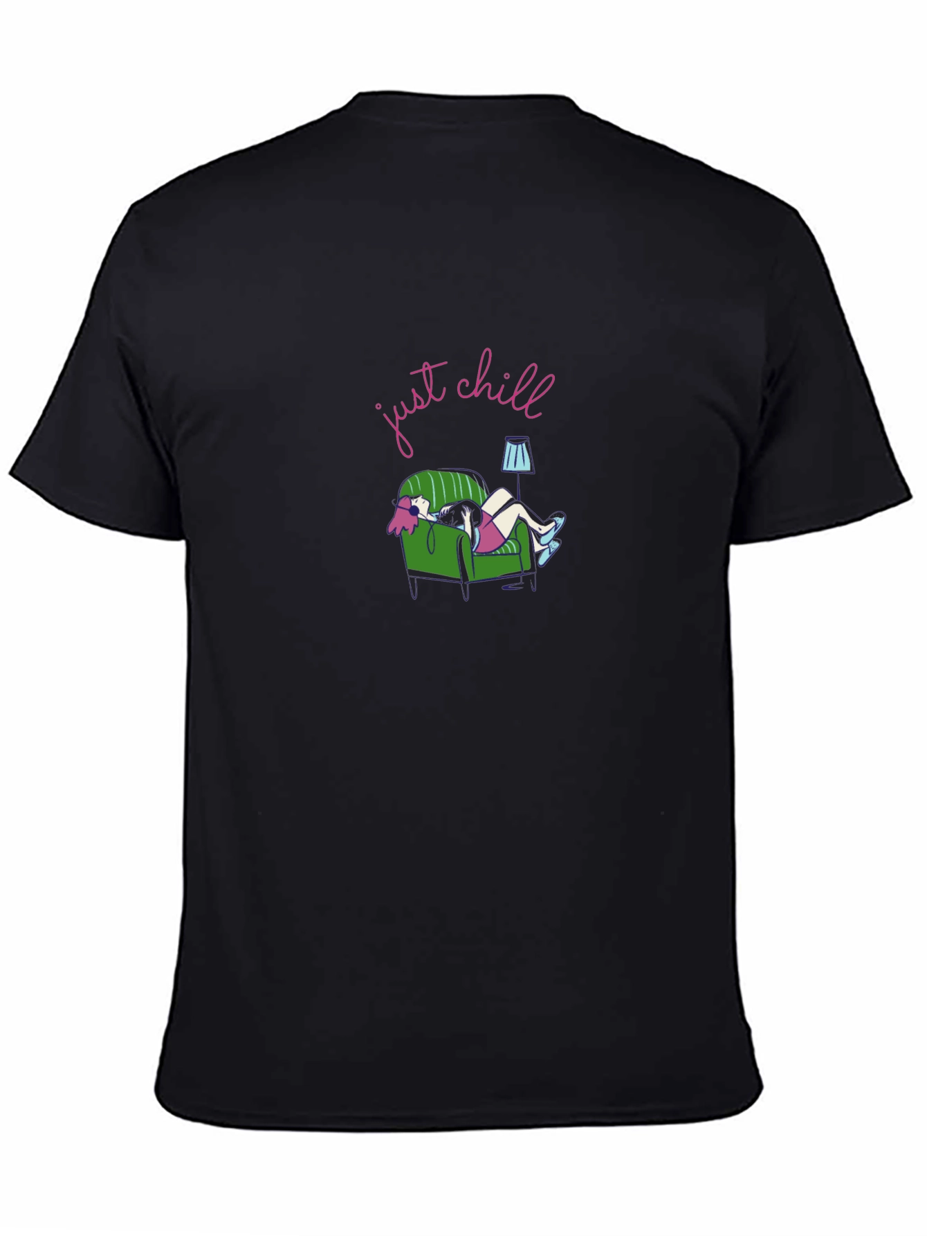 Just Chill Graphic Tee - Black Comfort