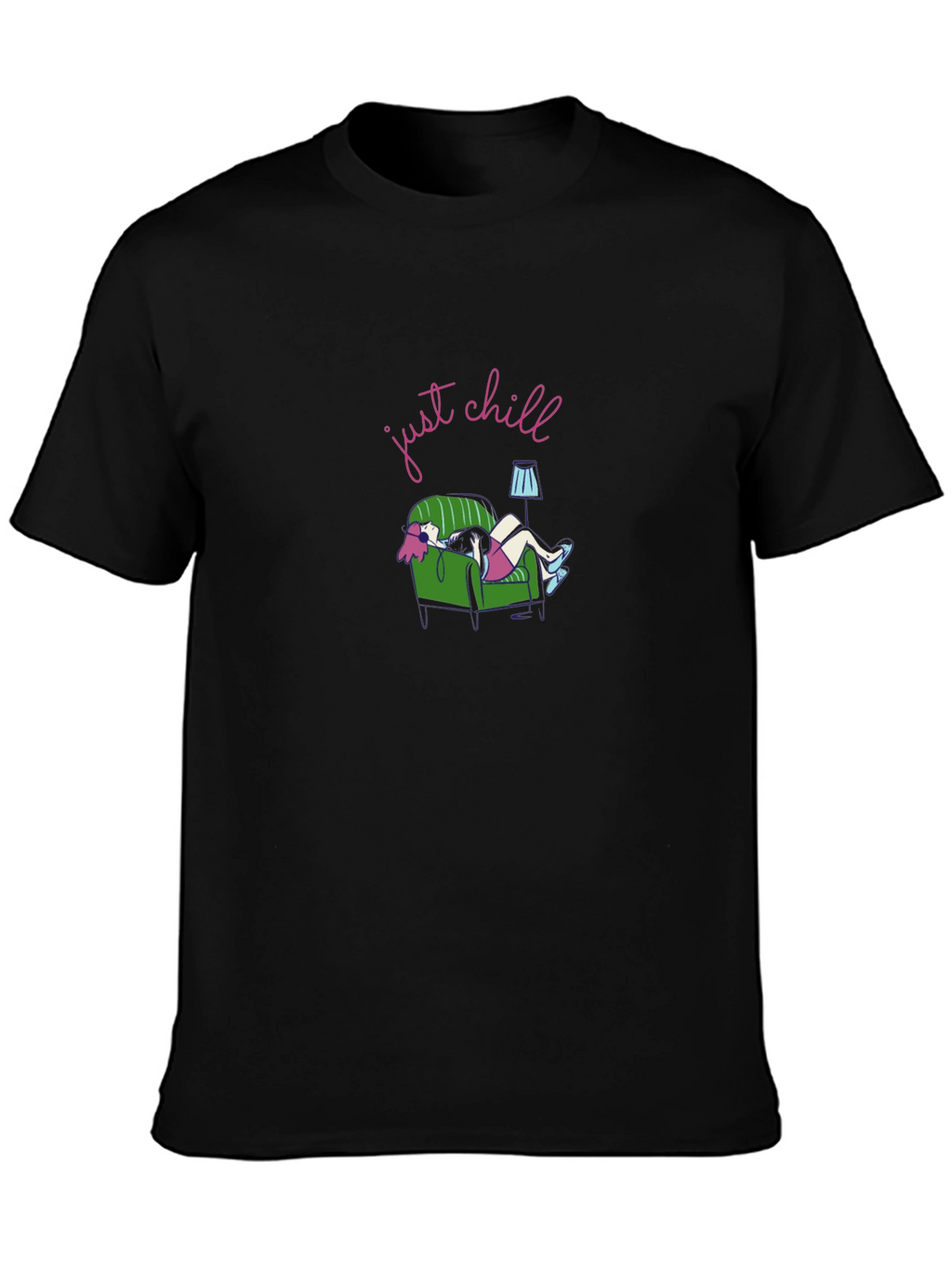 Just Chill Graphic Tee - Black Comfort