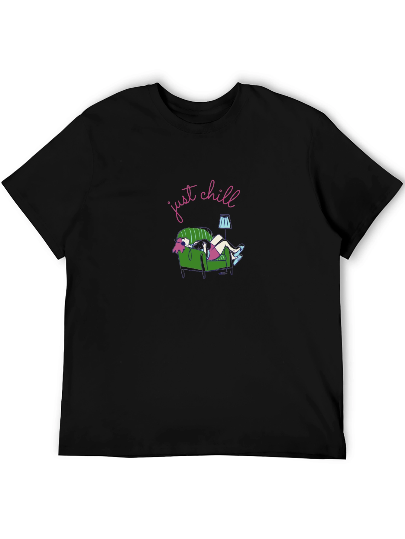 Just Chill Graphic Tee - Black Comfort