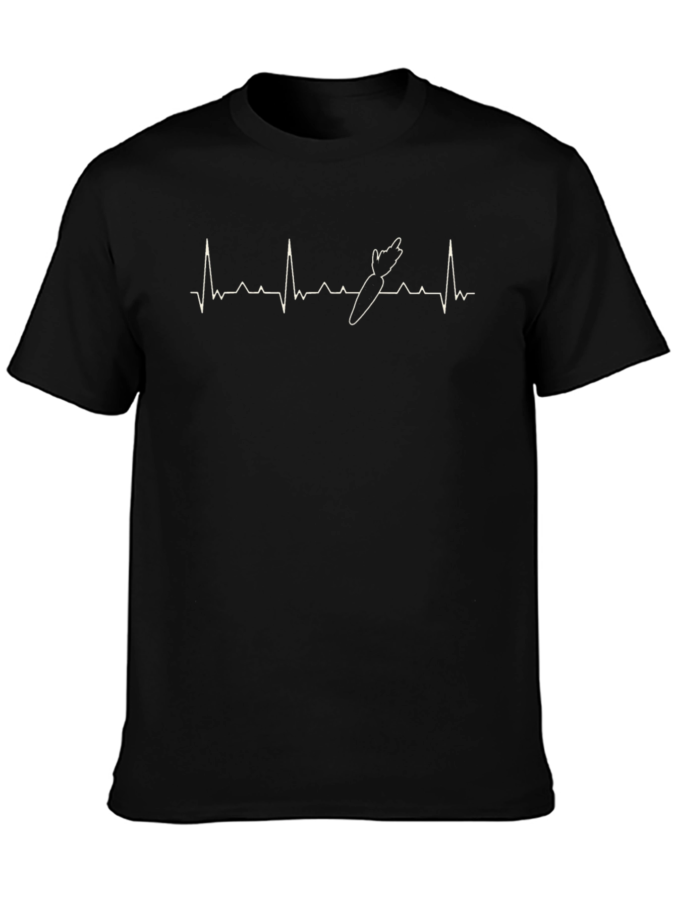 Carrot Heartbeat Graphic Tee - Black Cotton T-Shirt