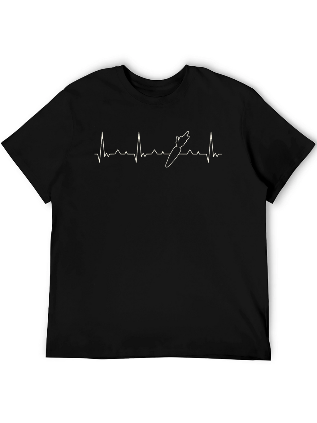 Carrot Heartbeat Graphic Tee - Black Cotton T-Shirt