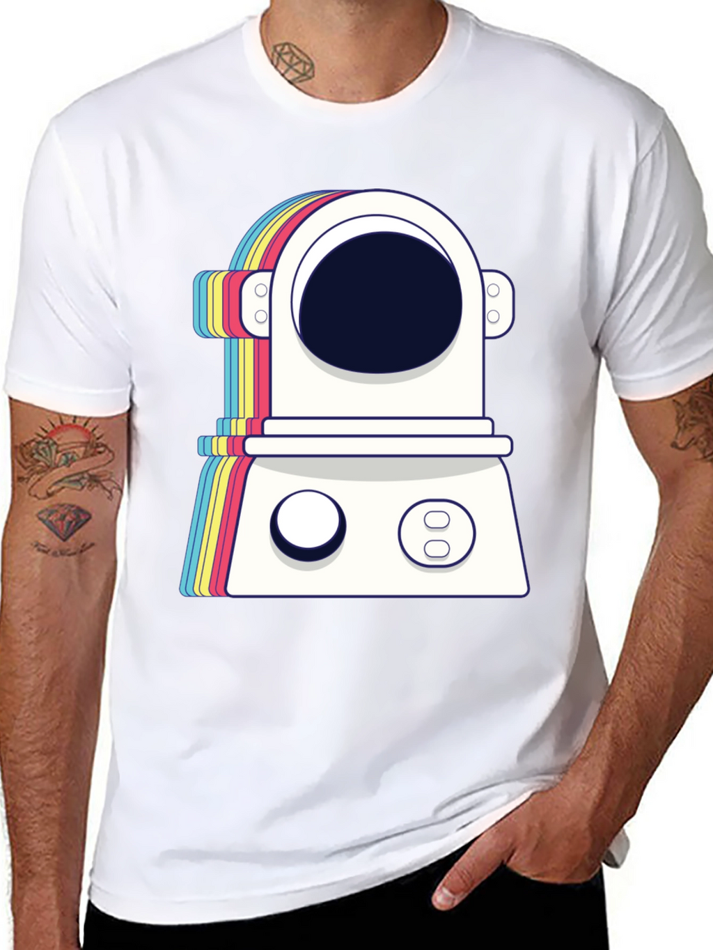 Retro Spaceman Graphic Tee - Trendy Astronaut T-Shirt