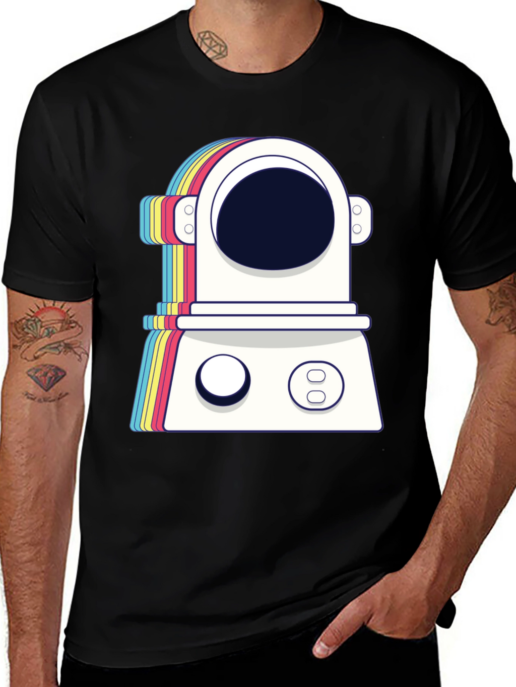 Retro Spaceman Graphic Tee - Trendy Astronaut T-Shirt