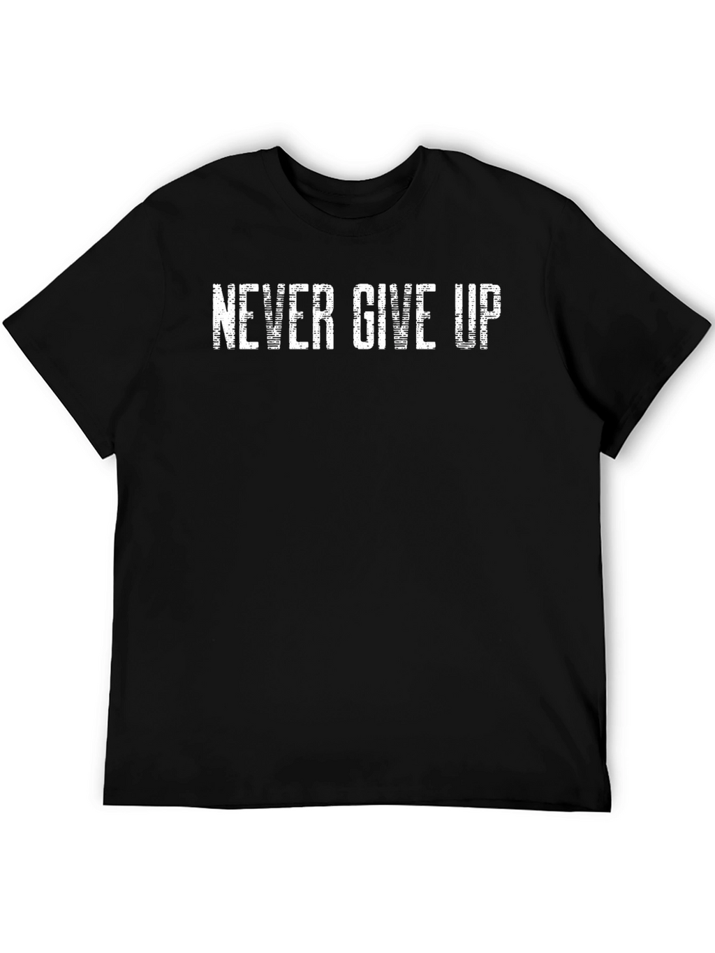 Never Give Up Black Graphic Tee
