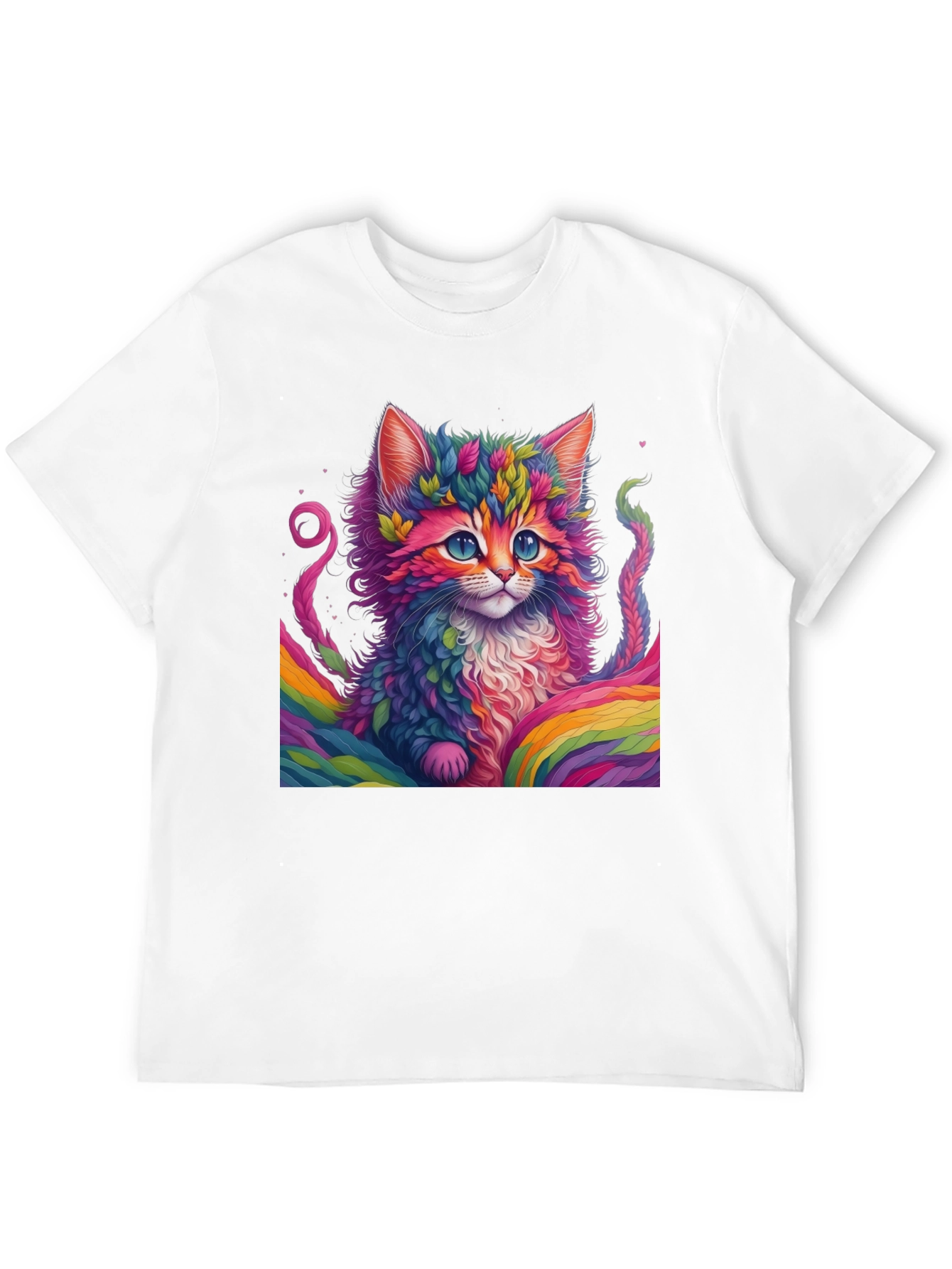 Rainbow Kitten T-Shirt - Vivid Cat Graphic Tee