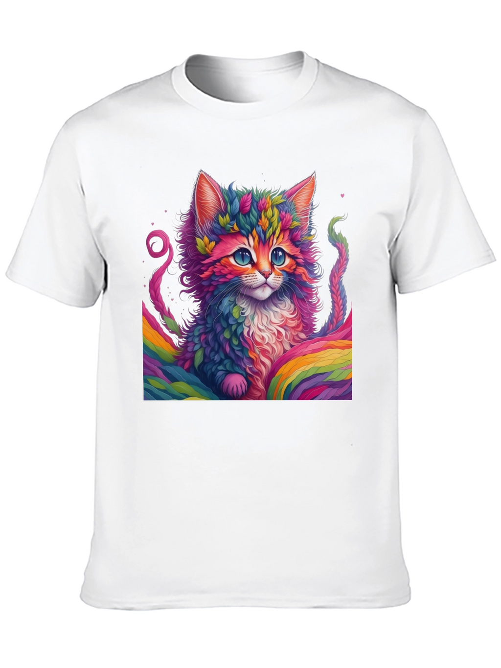 Rainbow Kitten T-Shirt - Vivid Cat Graphic Tee