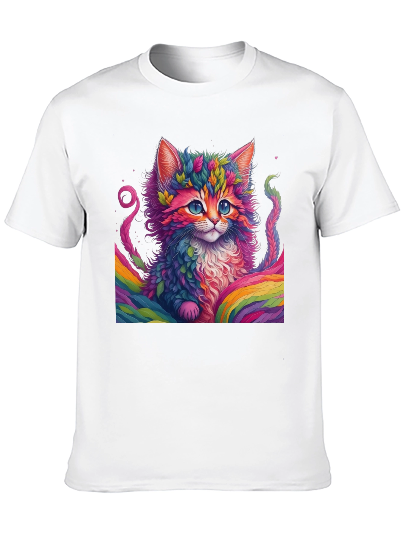 Rainbow Kitten T-Shirt - Vivid Cat Graphic Tee