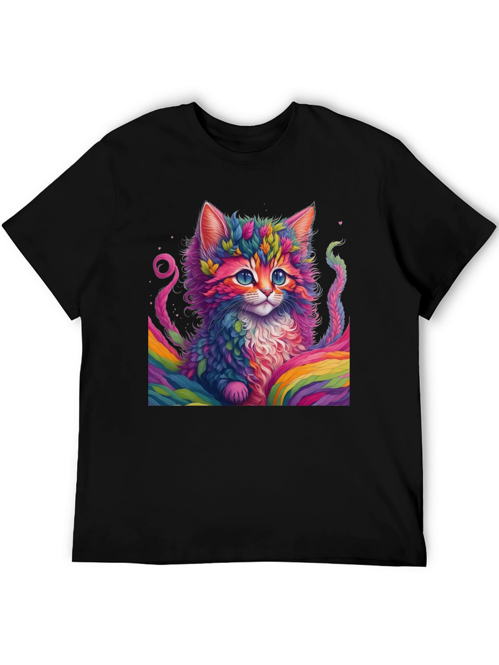 Rainbow Kitten T-Shirt - Vivid Cat Graphic Tee